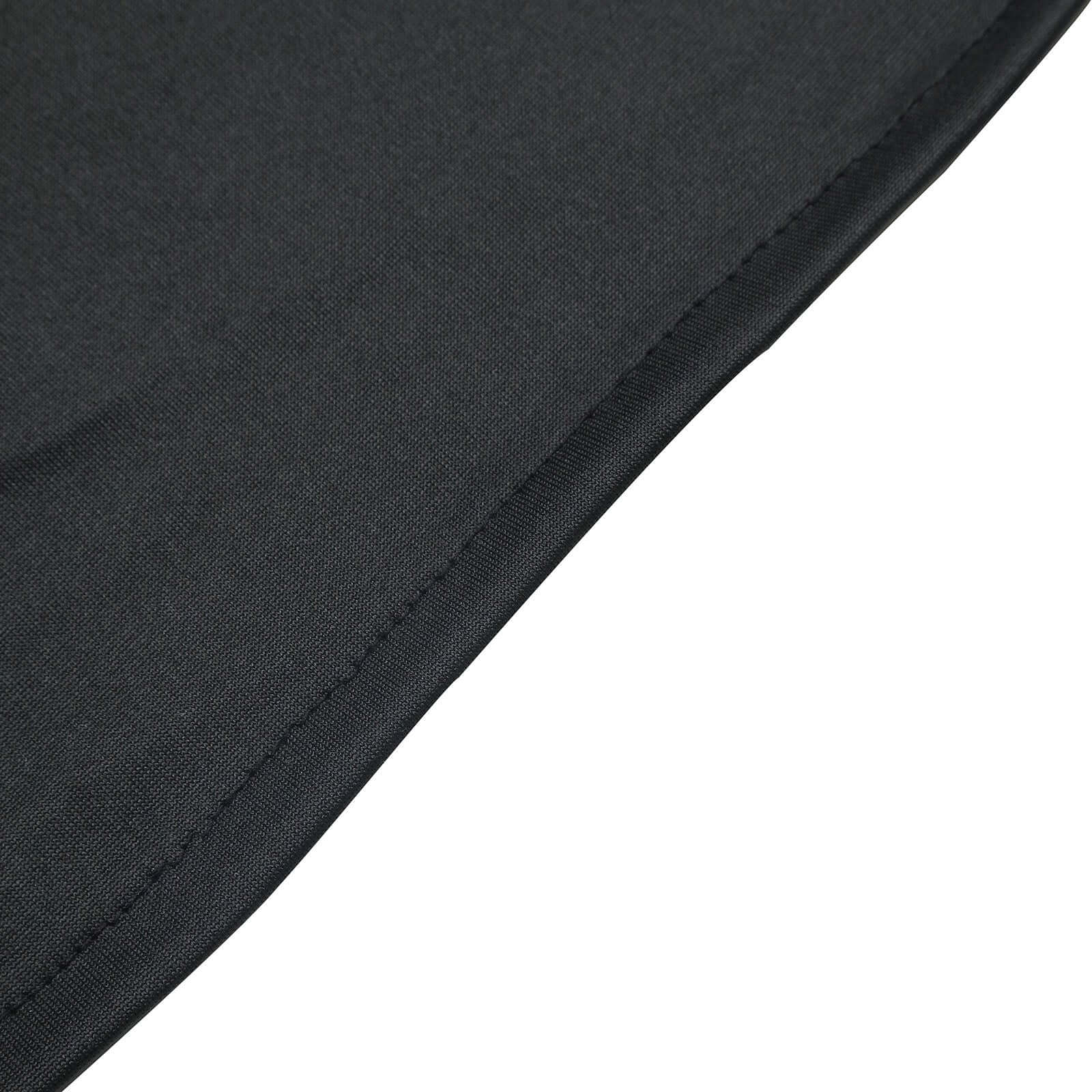 Heavy Duty Spandex 32" Fitted Round Cocktail Table Cover Black Ruched Pleated - Durable Stretch Design