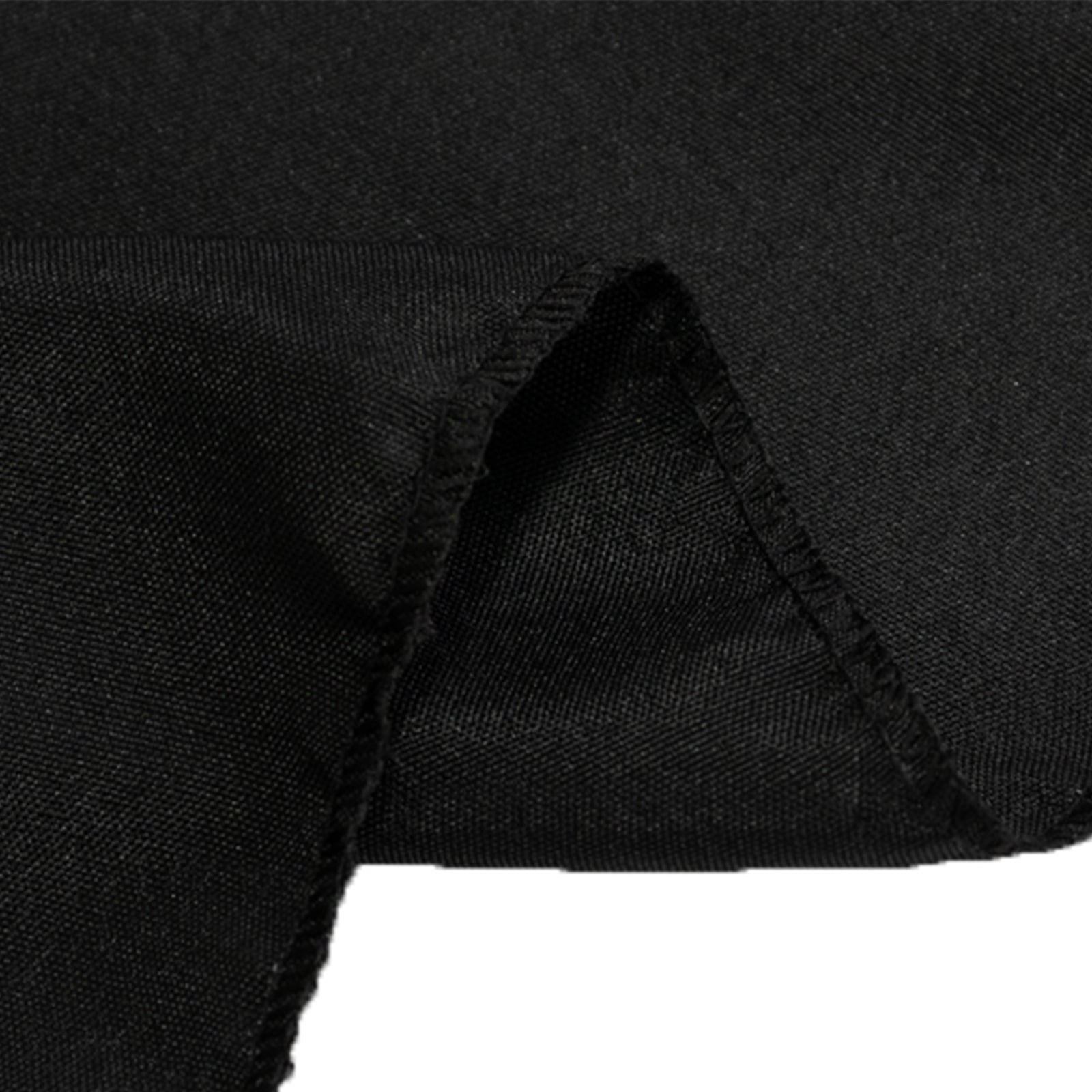Fitted Polyester 72"x30" Rectangle Tablecloth Black with Open Back Design - Easy to Maintain and Wrinkle-Resistant Table Cover