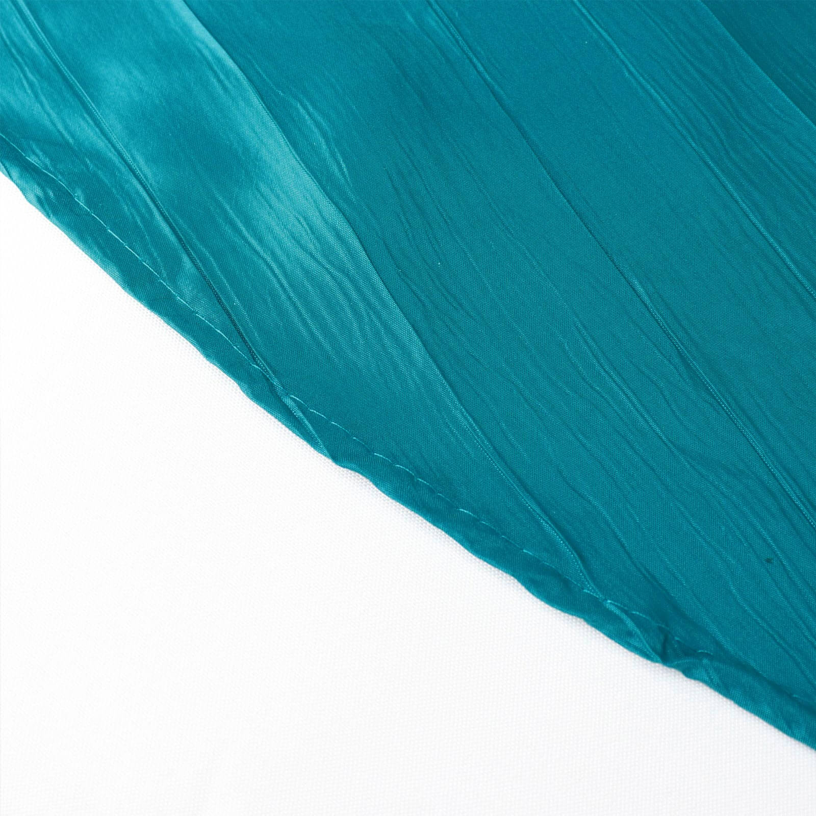 Taffeta 120" Round Tablecloth Peacock Teal - Seamless Accordion Crinkle Table Cover