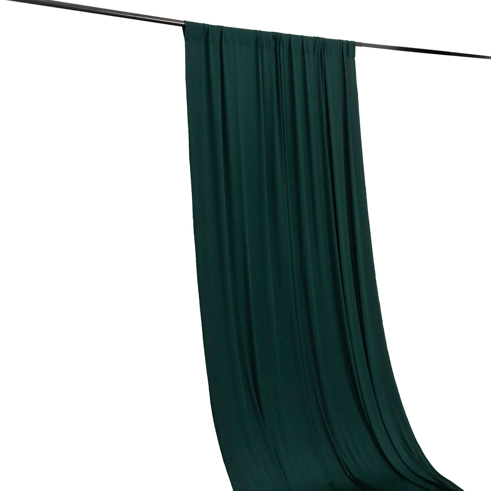 Hunter Emerald Green 4-Way Stretch Spandex Event Curtain Drapes, Wrinkle Free Backdrop Event Panel with Rod Pockets - 5ftx14ft