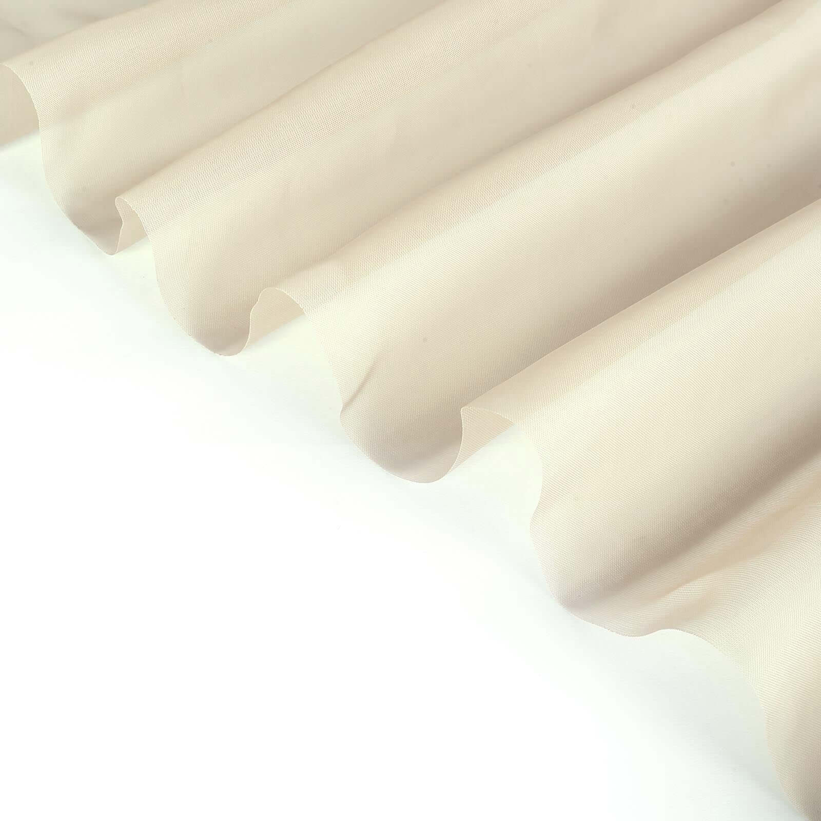 2 Pack Natural Sheer Chiffon Event Curtain Drapes, Durable Flame Resistant Premium Organza Backdrop Event Panels With Rod Pockets - 10ftx10ft