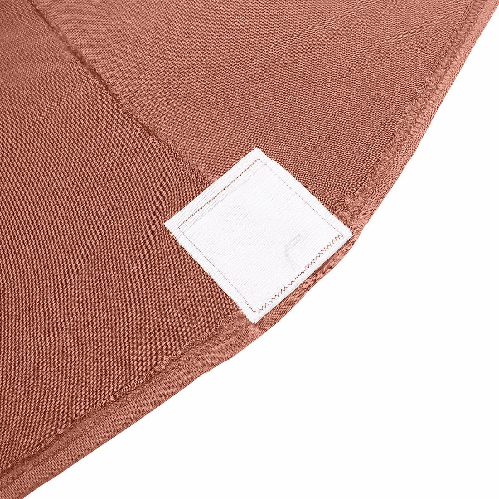 Spandex 24"-32" Round Cocktail Table Cover Terracotta (Rust) - Easy to Maintain Stretch Fitted Highboy Tablecloth