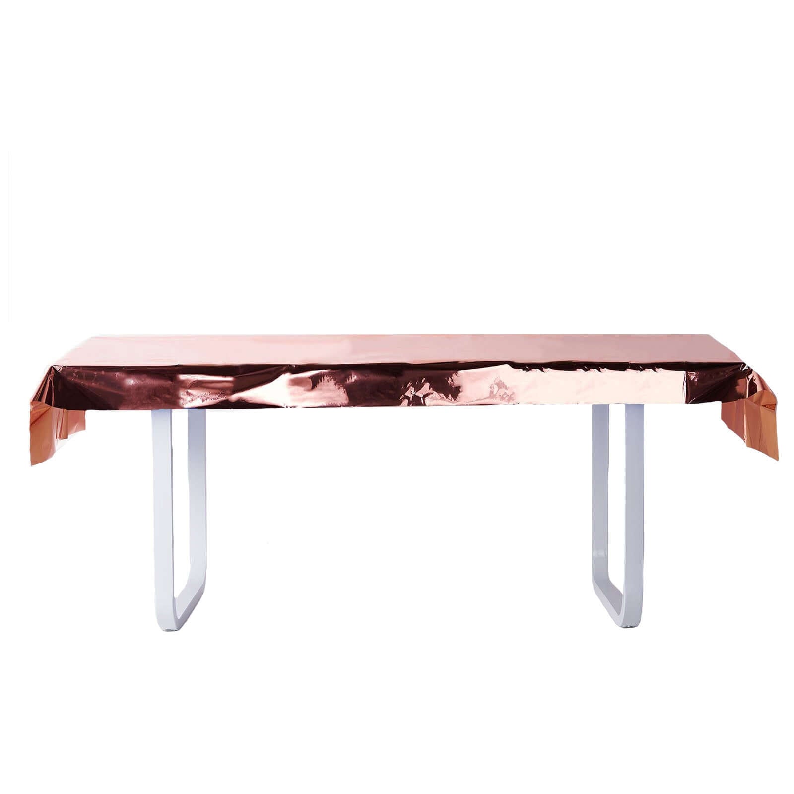 Metallic Foil Tablecloth Rectangle Rose Gold - Decorative Disposable Table Cover 40"x90"
