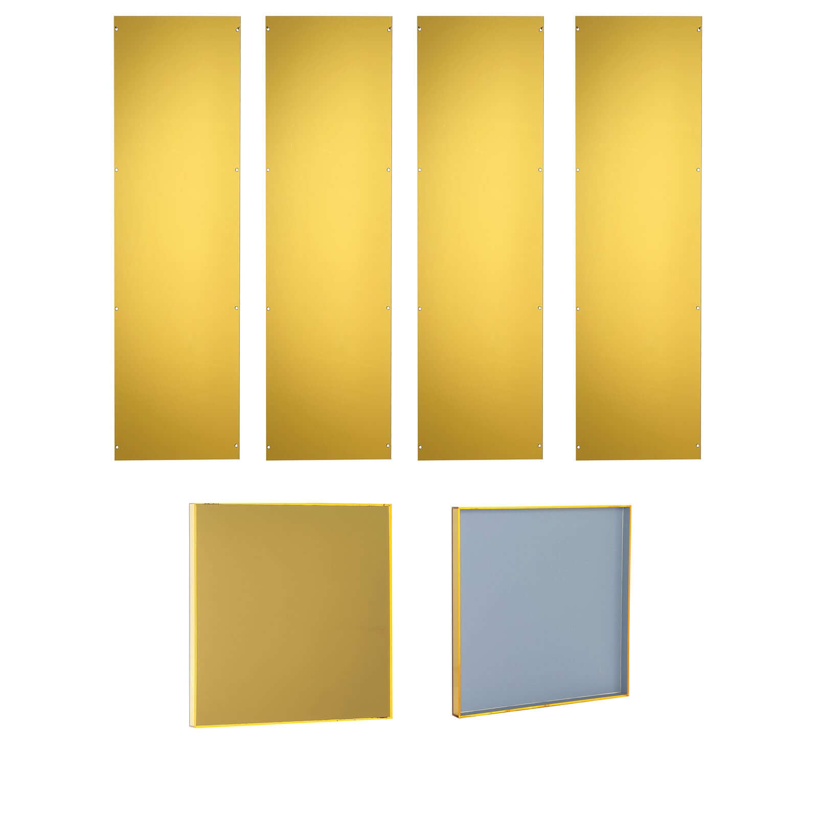 40" Floor Standing Gold Mirror Finish Acrylic Display Box, Pedestal Riser with Interchangeable Lid and Base