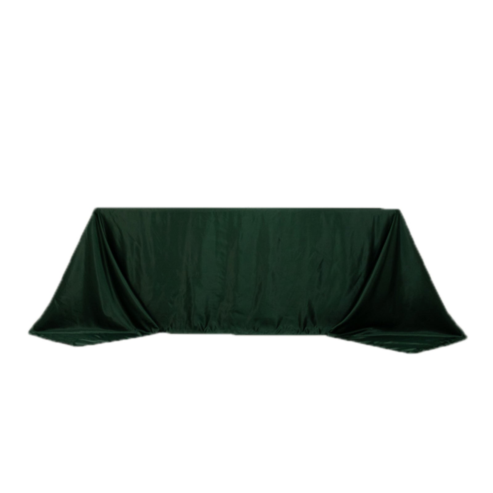 Lamour Satin 90"x132" Rectangle Tablecloth Hunter Emerald - Soft & Silk-Like Seamless Table Cover
