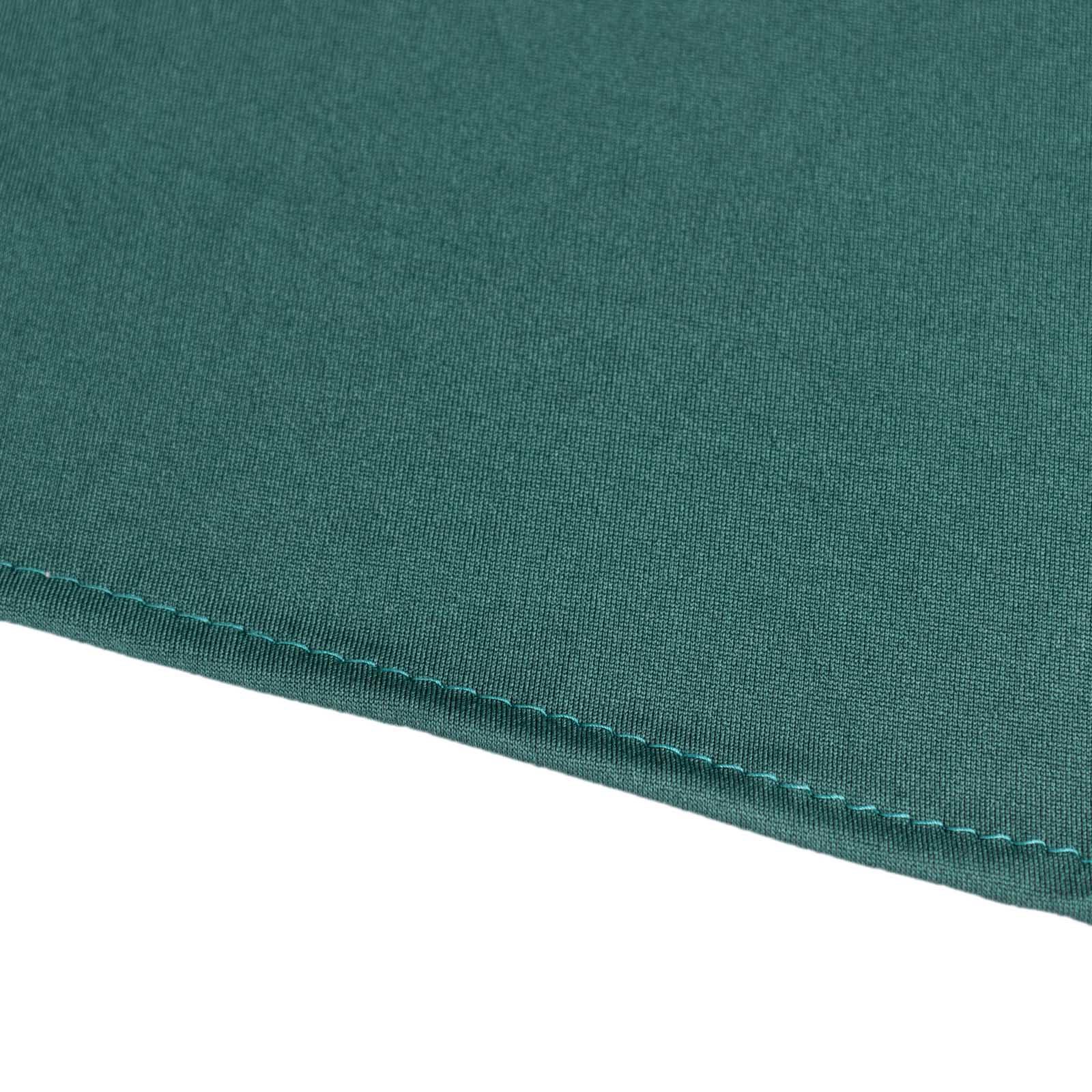 Spandex 32" Round Cocktail Table Cover Skirt Hunter Emerald Green With Natural Wavy Drapes