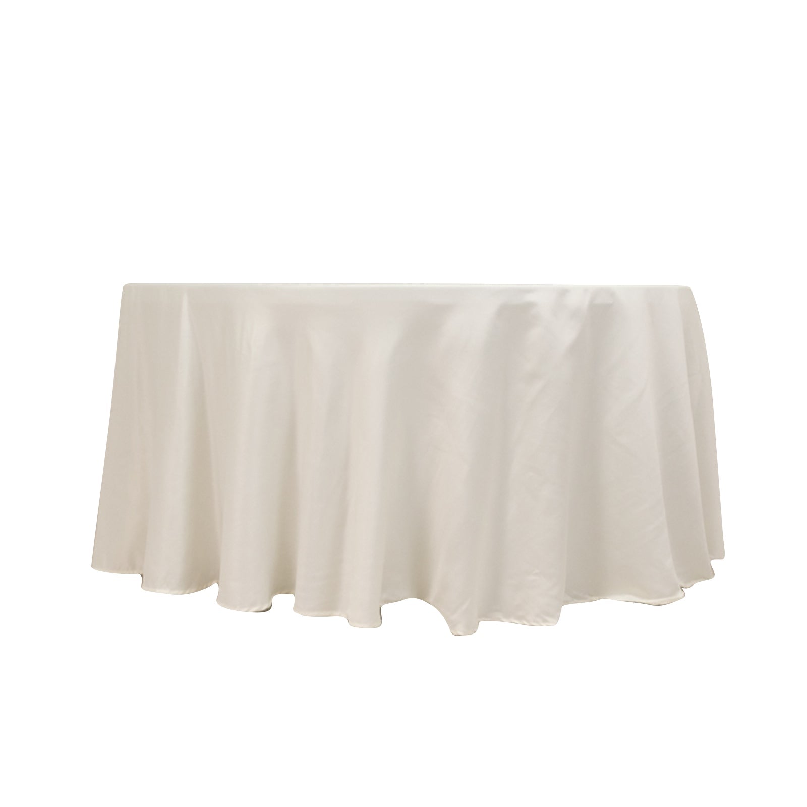 Lamour Satin 120" Round Tablecloth Ivory - Seamless Table Cover with Soft Tempered Sheen