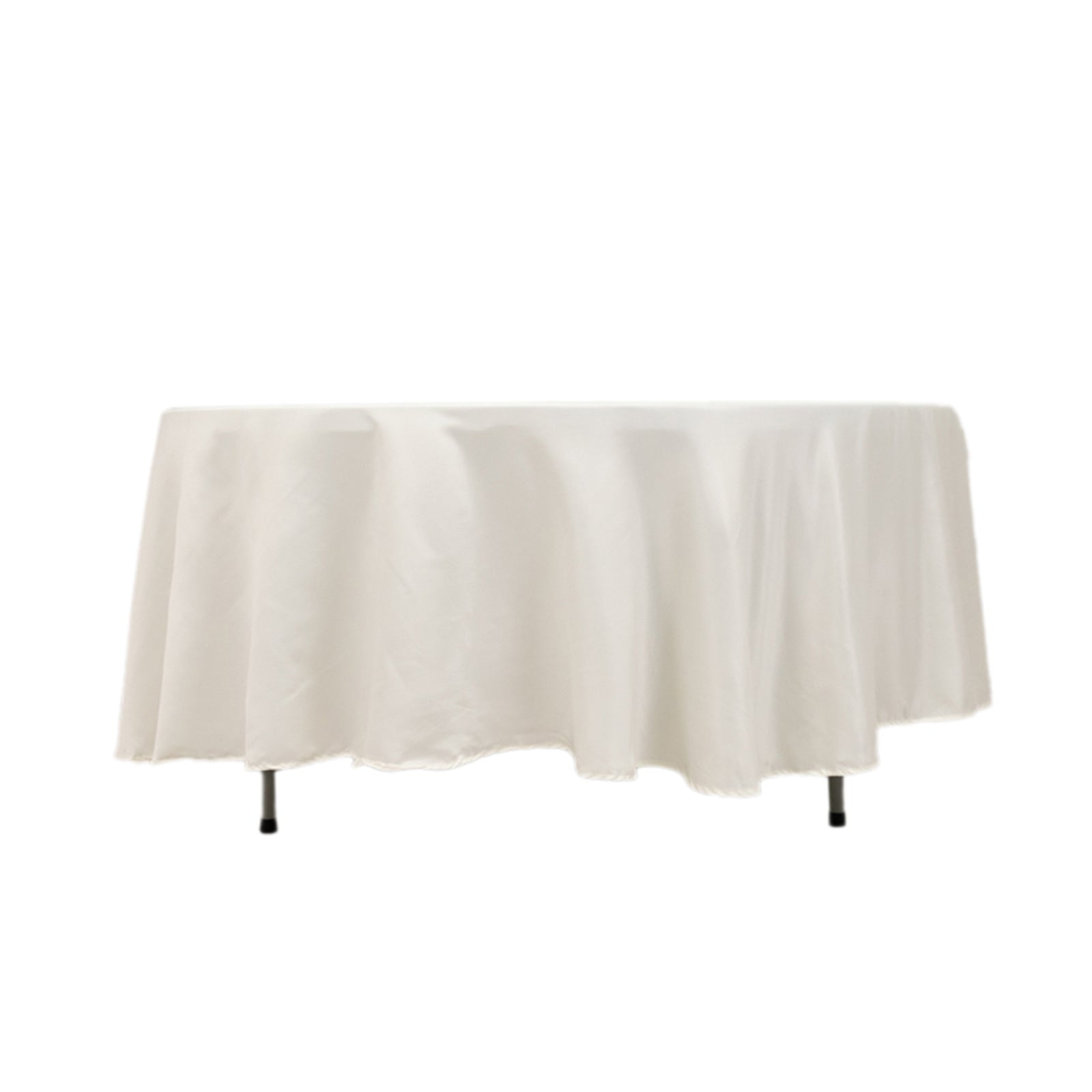 Lamour Satin 108" Round Tablecloth Ivory - Durable & Silk-Like Table Cover