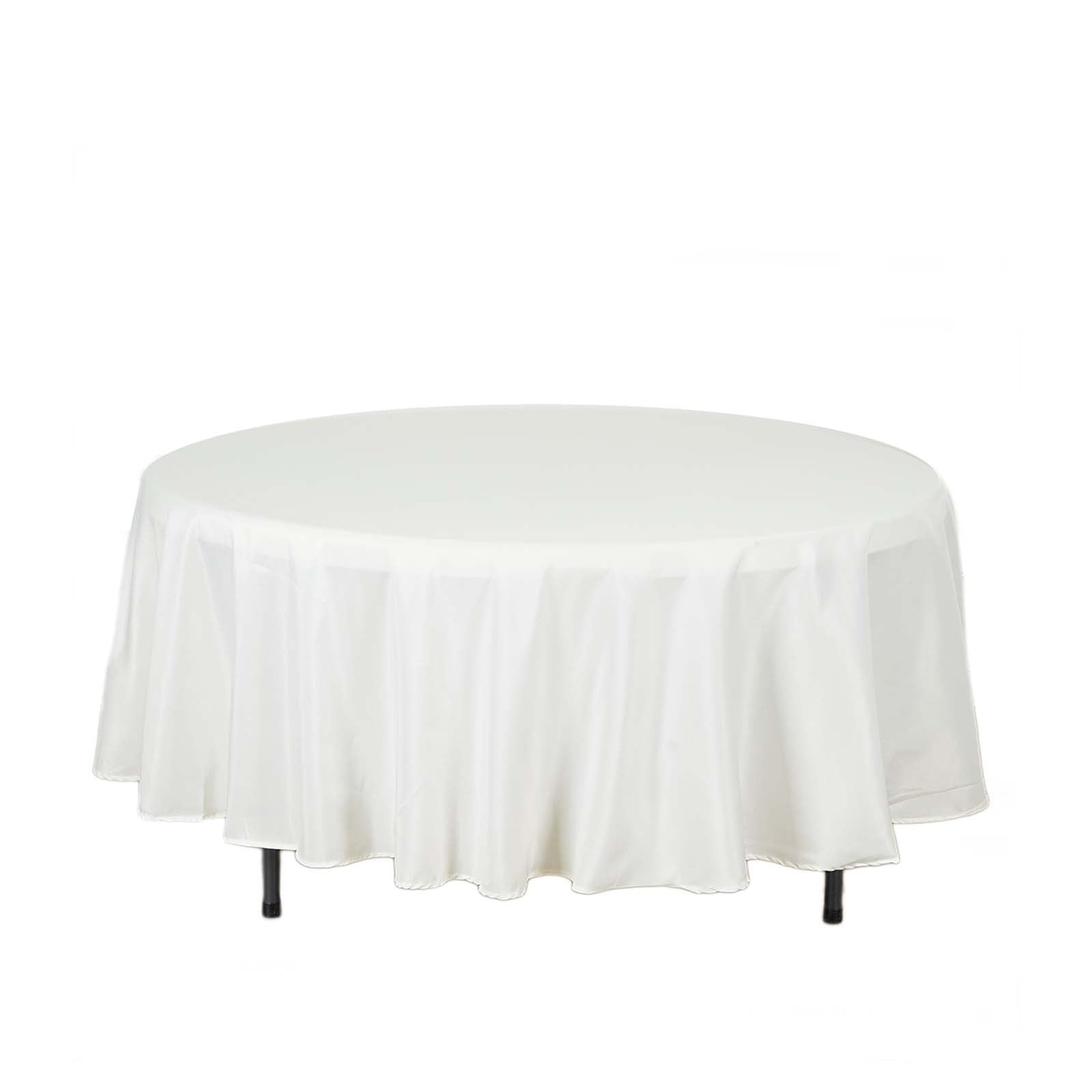 Polyester 108" Round Tablecloth Ivory - Wrinkle-Resistant Table Cover