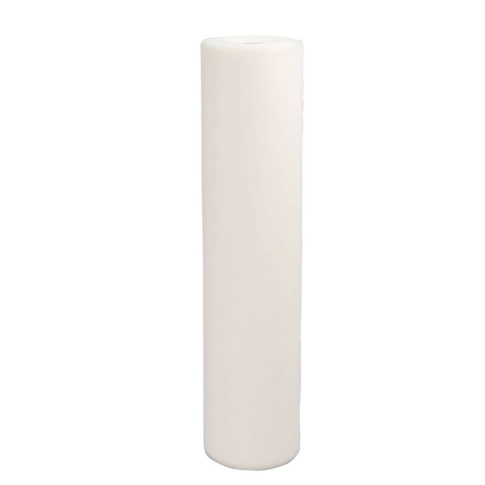 18"x100 Yards Ivory Tulle Fabric Bolt, Sheer Fabric Spool Roll For Crafts