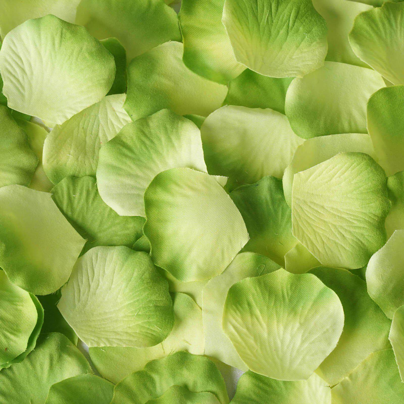 500-Pack Rose Petals Round Design Lime Green Sage Silk Confetti - Decorative Scatters for Tables and Floors
