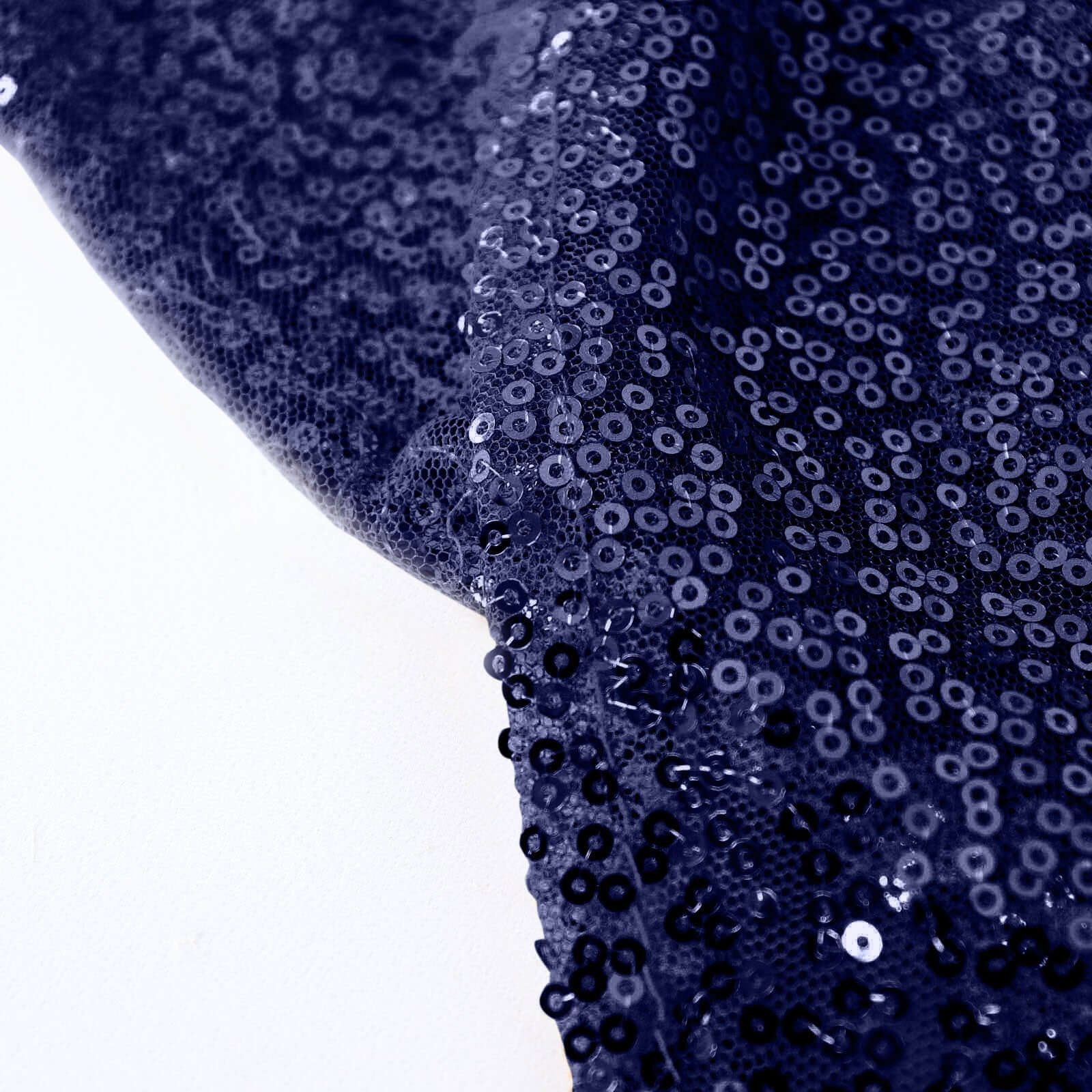 Sequin 120" Round Tablecloth Navy Blue - Seamless Glittering Table Cover