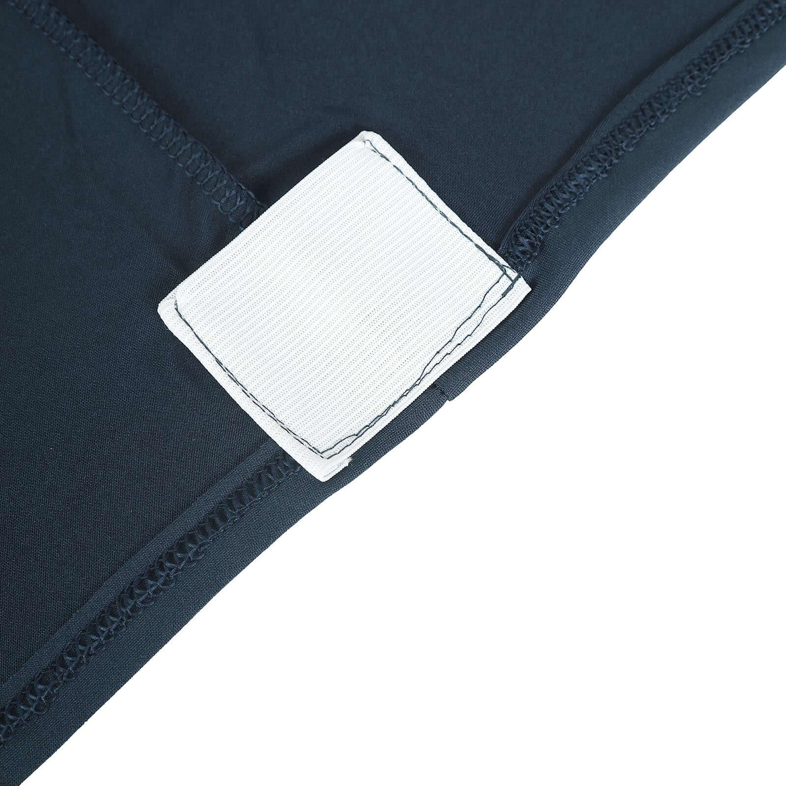 Stretch Spandex 72"x30" Rectangular Table Cover Navy Blue with Curved Open Back Design Tailored Professional Look