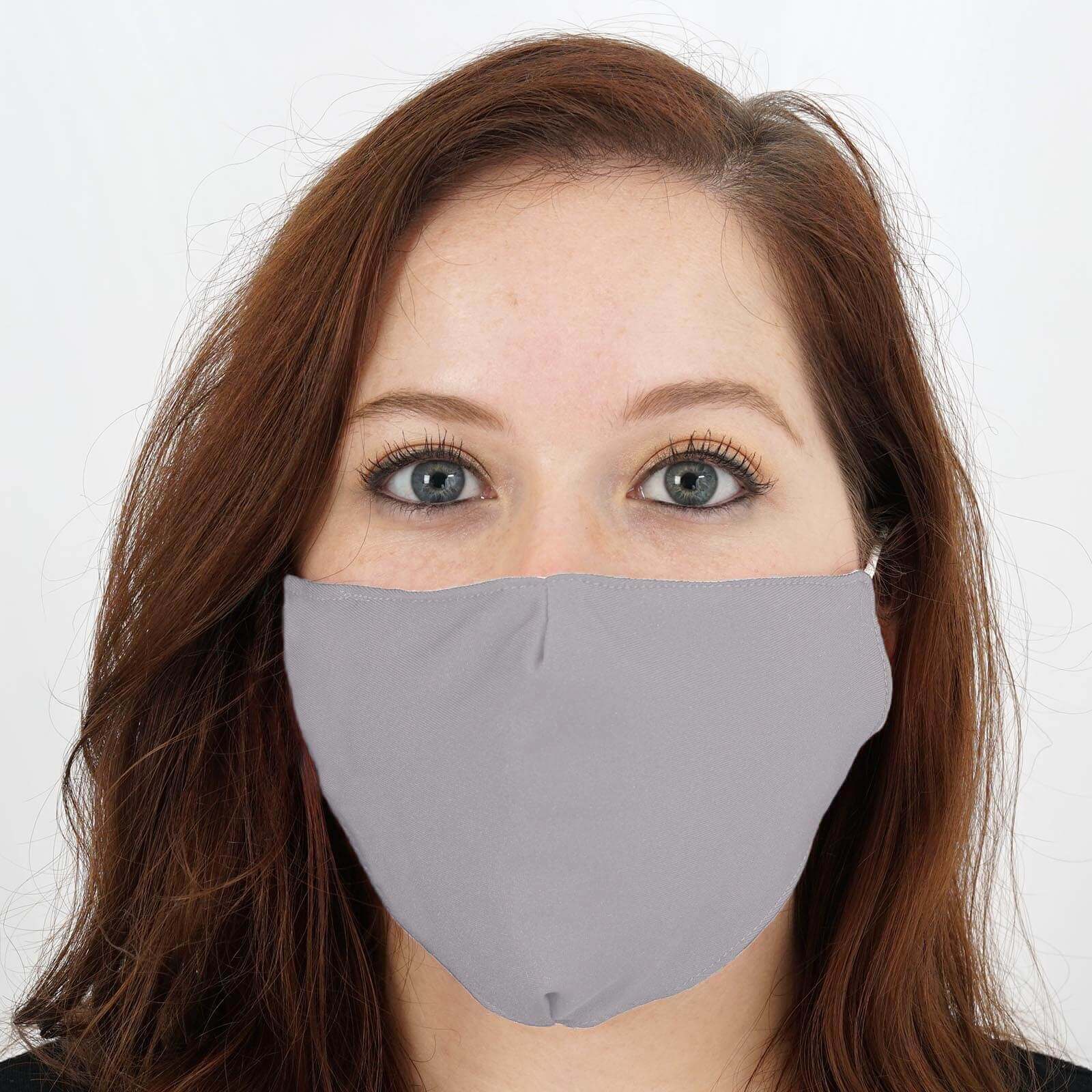 5 Pack 2 Ply Silver Ultra Soft 100% Organic Cotton Face Masks, Reusable Fabric Masks With Soft Ear Loops