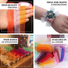 25 Yard 7 8" DIY Orange Organza Ribbon With Mono Edge - Clearance SALE