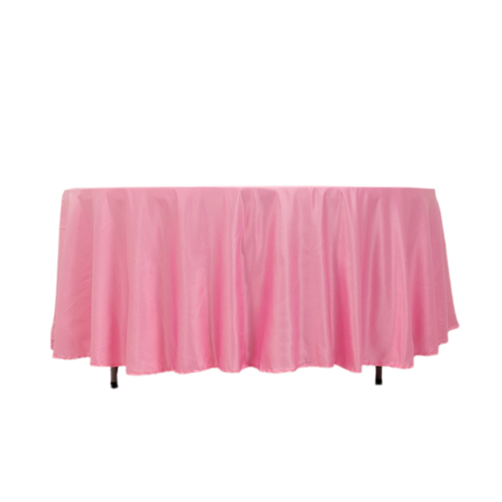 Lamour Satin 108" Round Tablecloth Pink - Durable & Silk-Like Table Cover