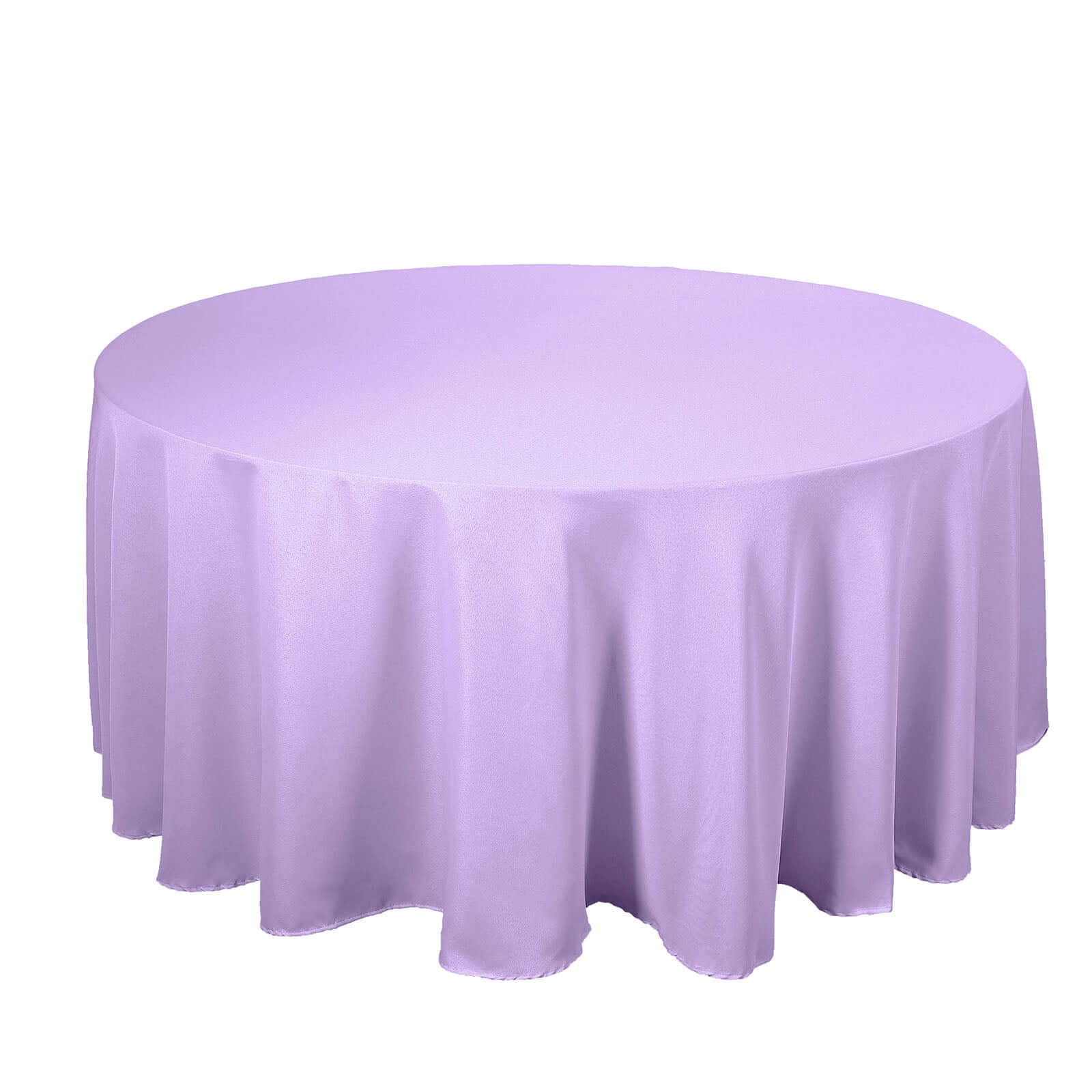 Polyester 120" Round Tablecloth Lavender Lilac - Seamless Wrinkle-Resistant Table Cover