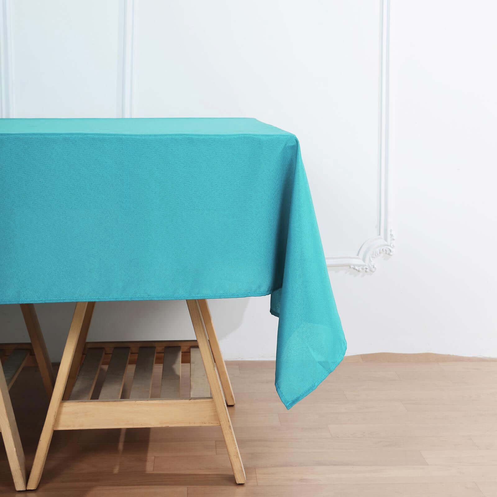 Polyester Square 70"x70" Tablecloth Turquoise - Wrinkle-Resistant & Durable Table Cover