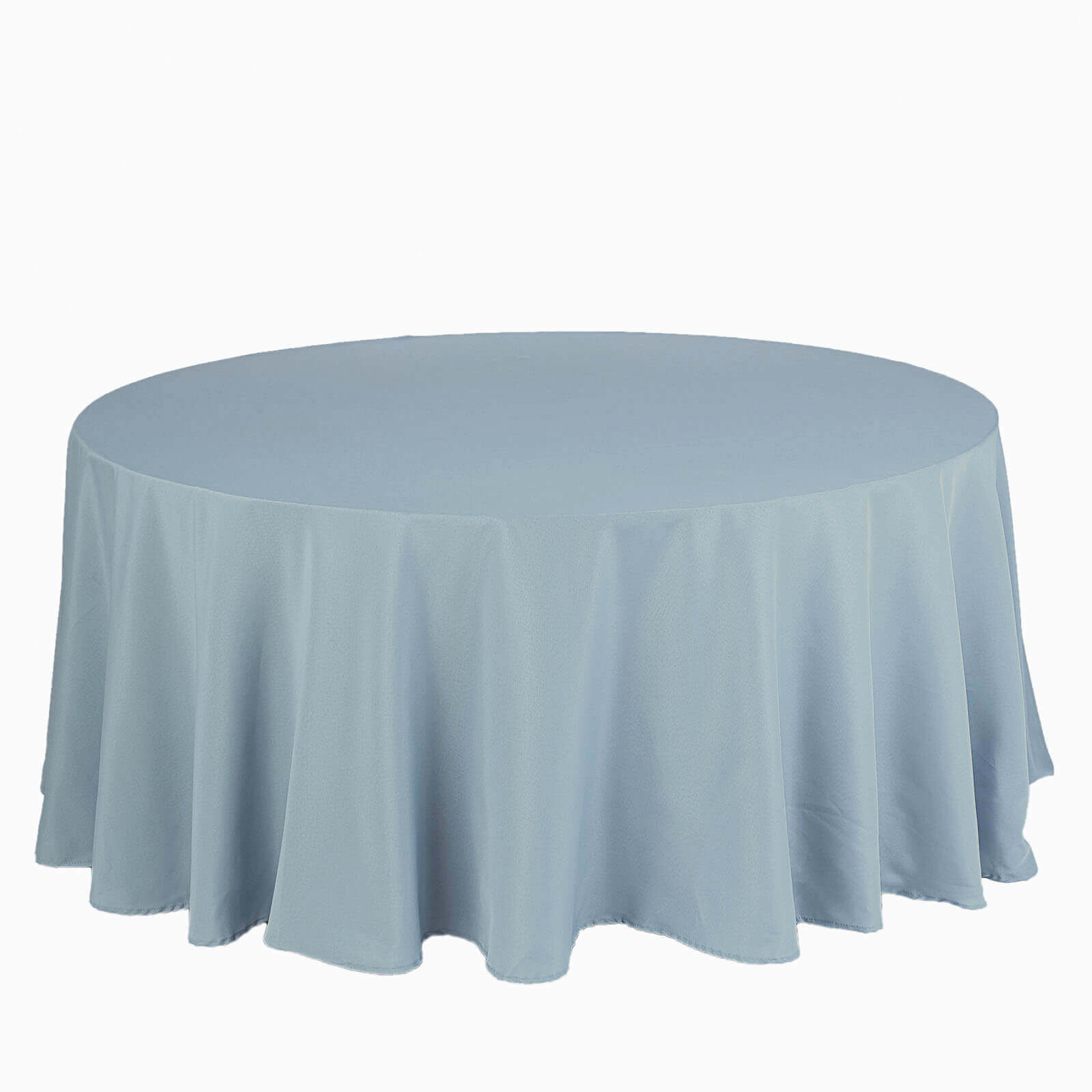 Polyester 132" Round Tablecloth Dusty Blue - Seamless Chic Table Cover