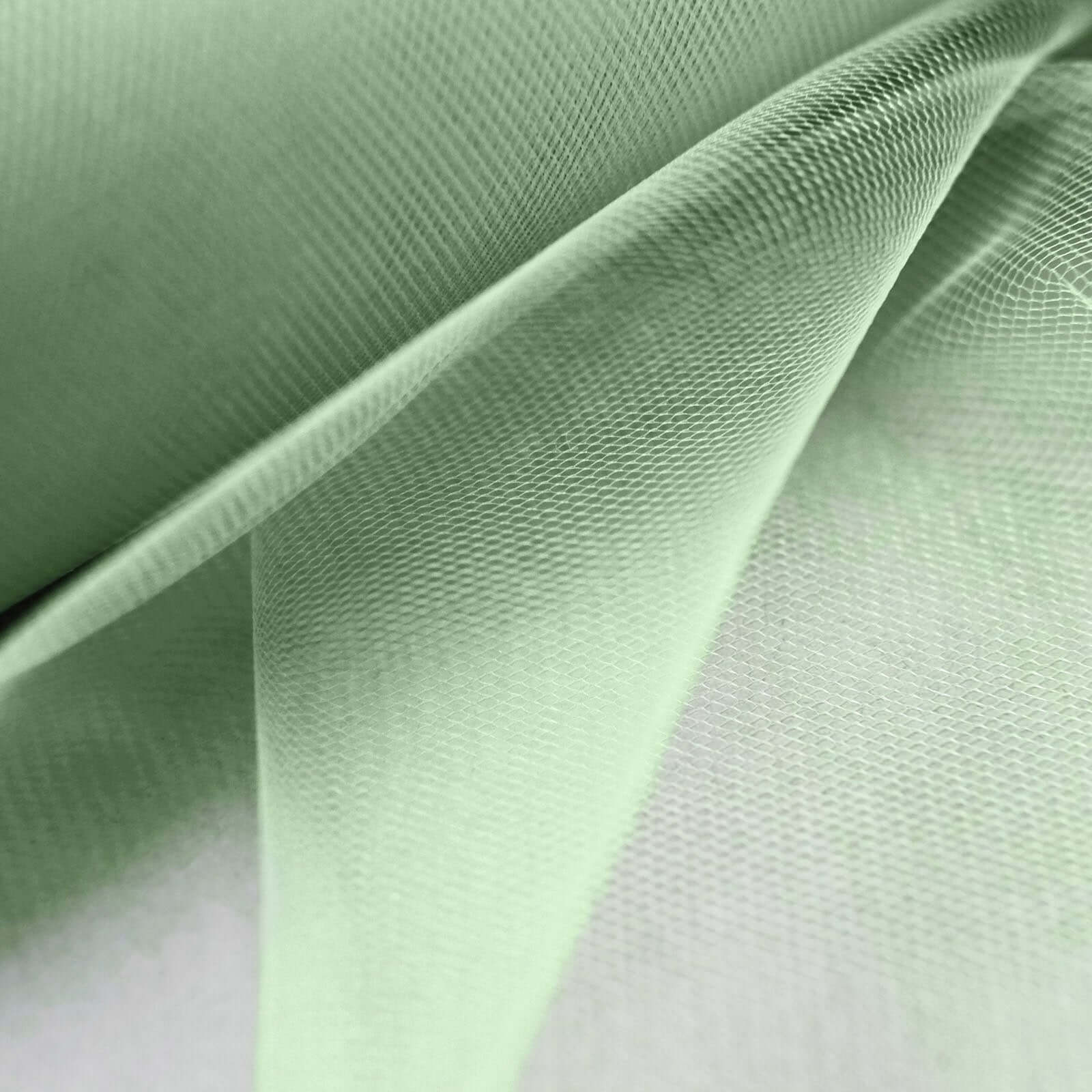 12"x100 Yards Sage Green Tulle Fabric Bolt, Sheer Fabric Spool Roll For Crafts
