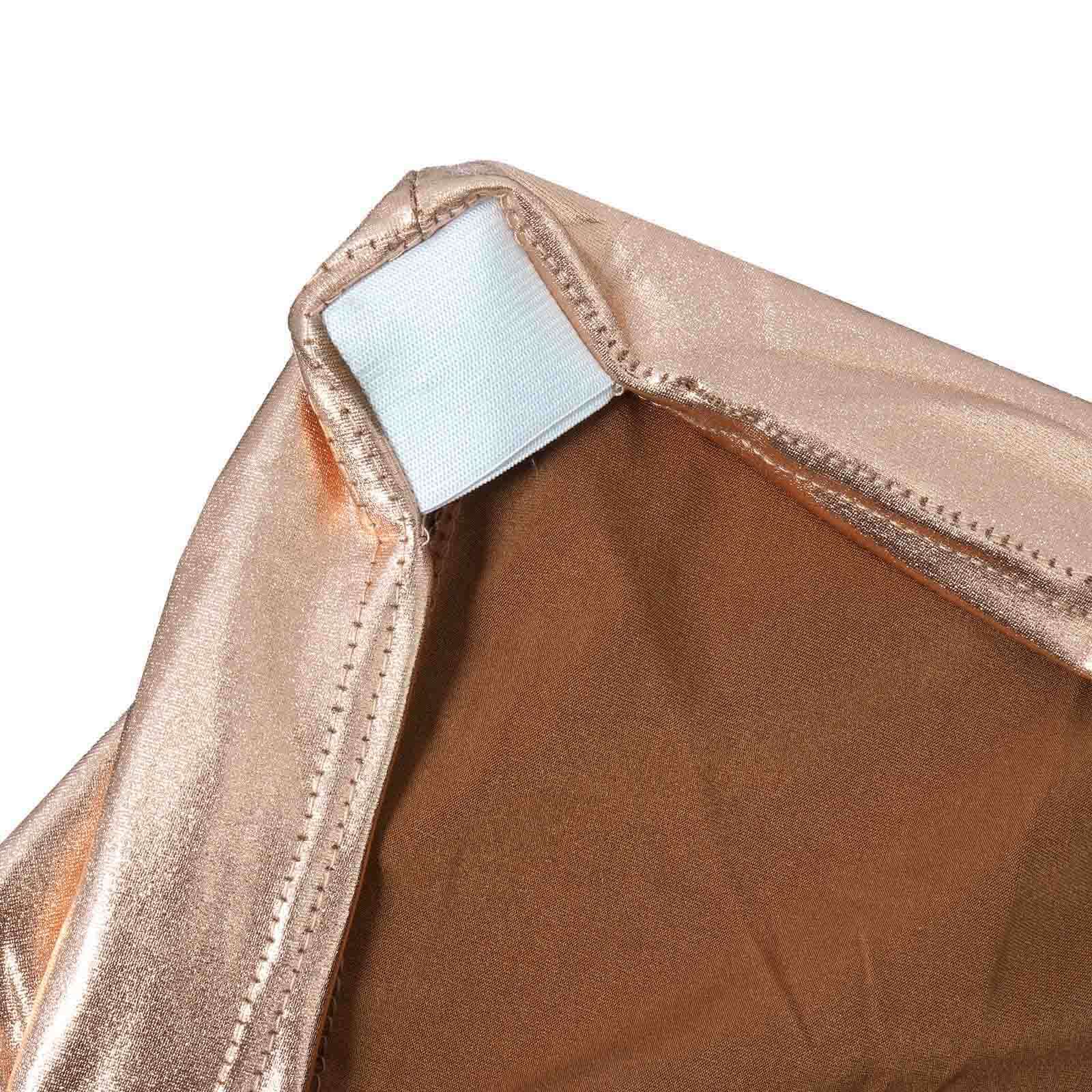 Spandex Banquet Chair Cover Metallic Rose Gold - Glittering Fitted Slipcover
