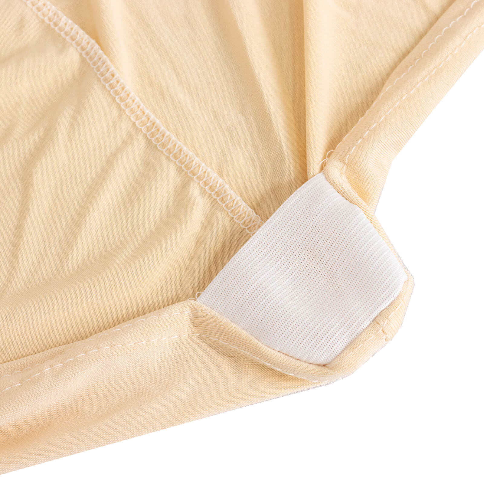 Spandex Chair Cover with Beige Rhinestone Buckled Sash Band Blush - Stretch Fitted Slipcover