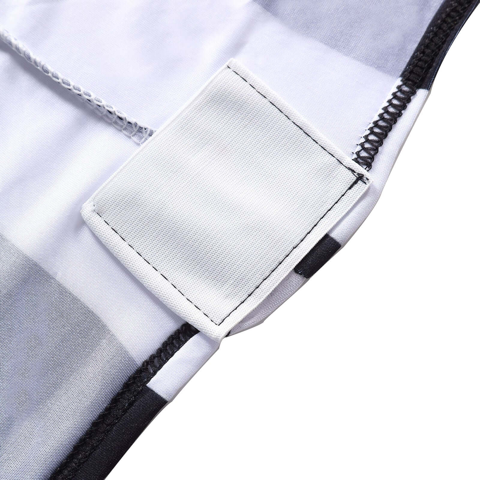 Stretch Spandex Chair Cover Black/White for Folding Chairs - 2" Striped Wrinkle Resistant Classy 160GSM Fitted Slipcover With Foot Pockets