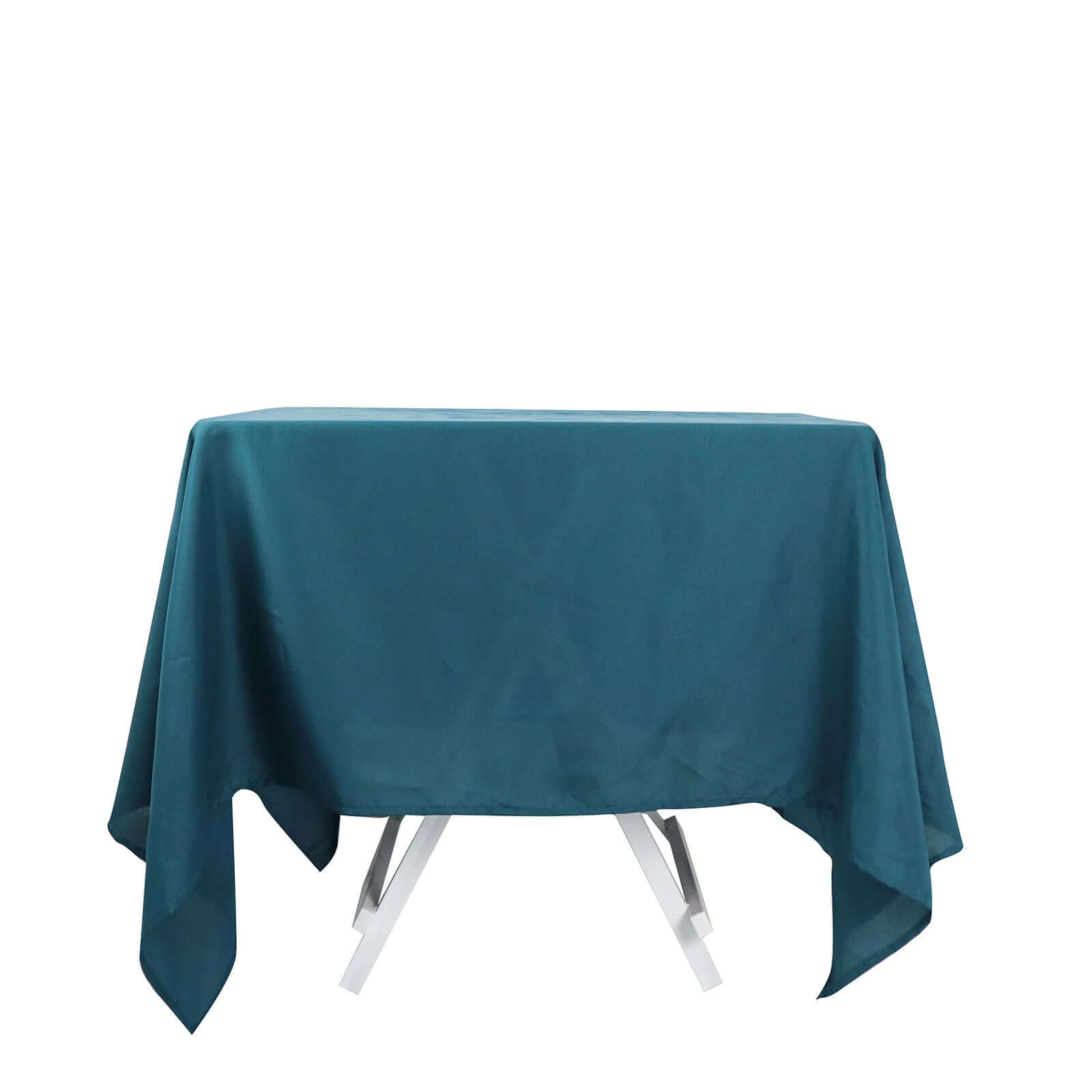 Polyester Square 70"x70" Tablecloth Peacock Teal - Wrinkle-Resistant & Durable Table Cover
