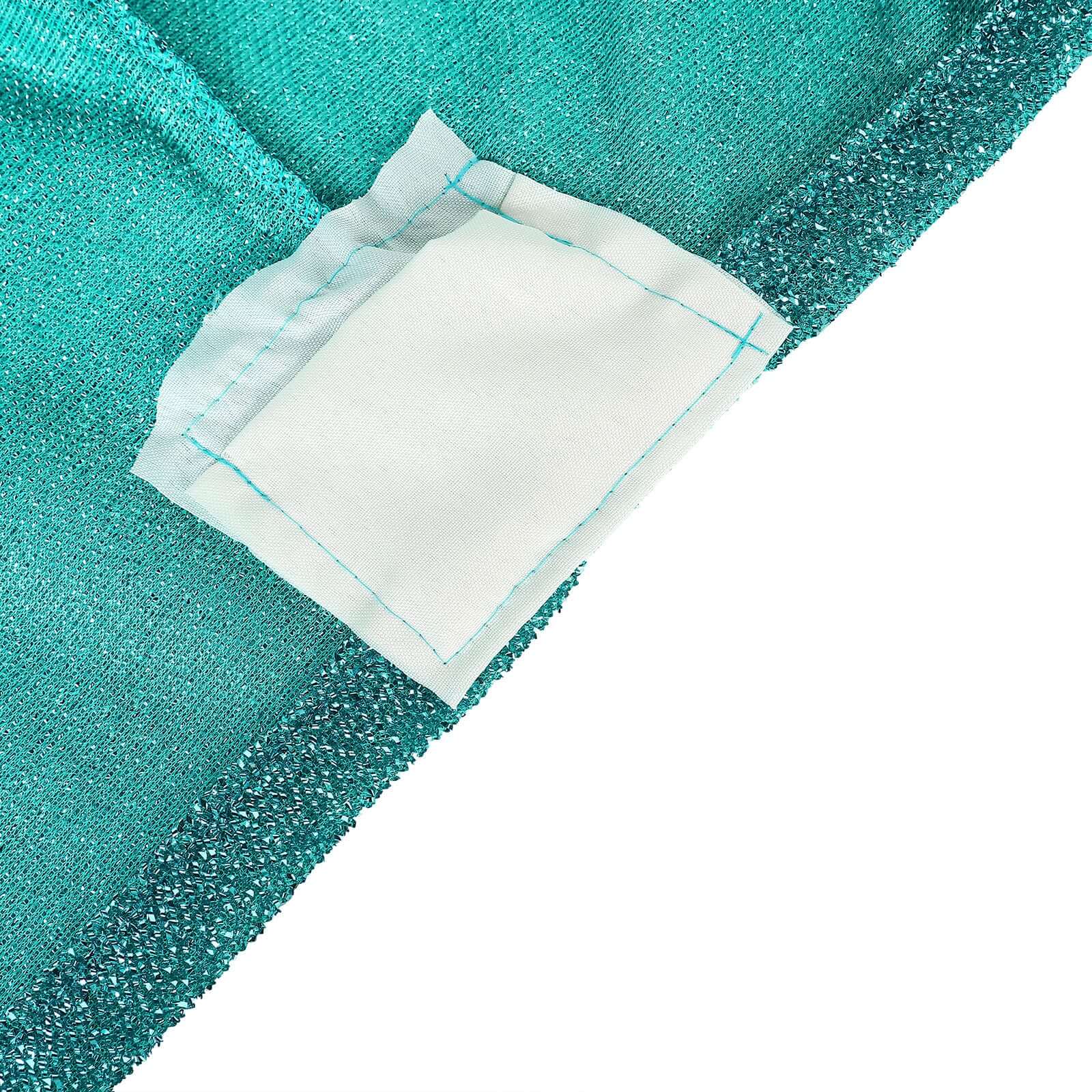Stretch Spandex 72"x30" Rectangle Tablecloth Metallic Turquoise - Form-Fitting Table Cover