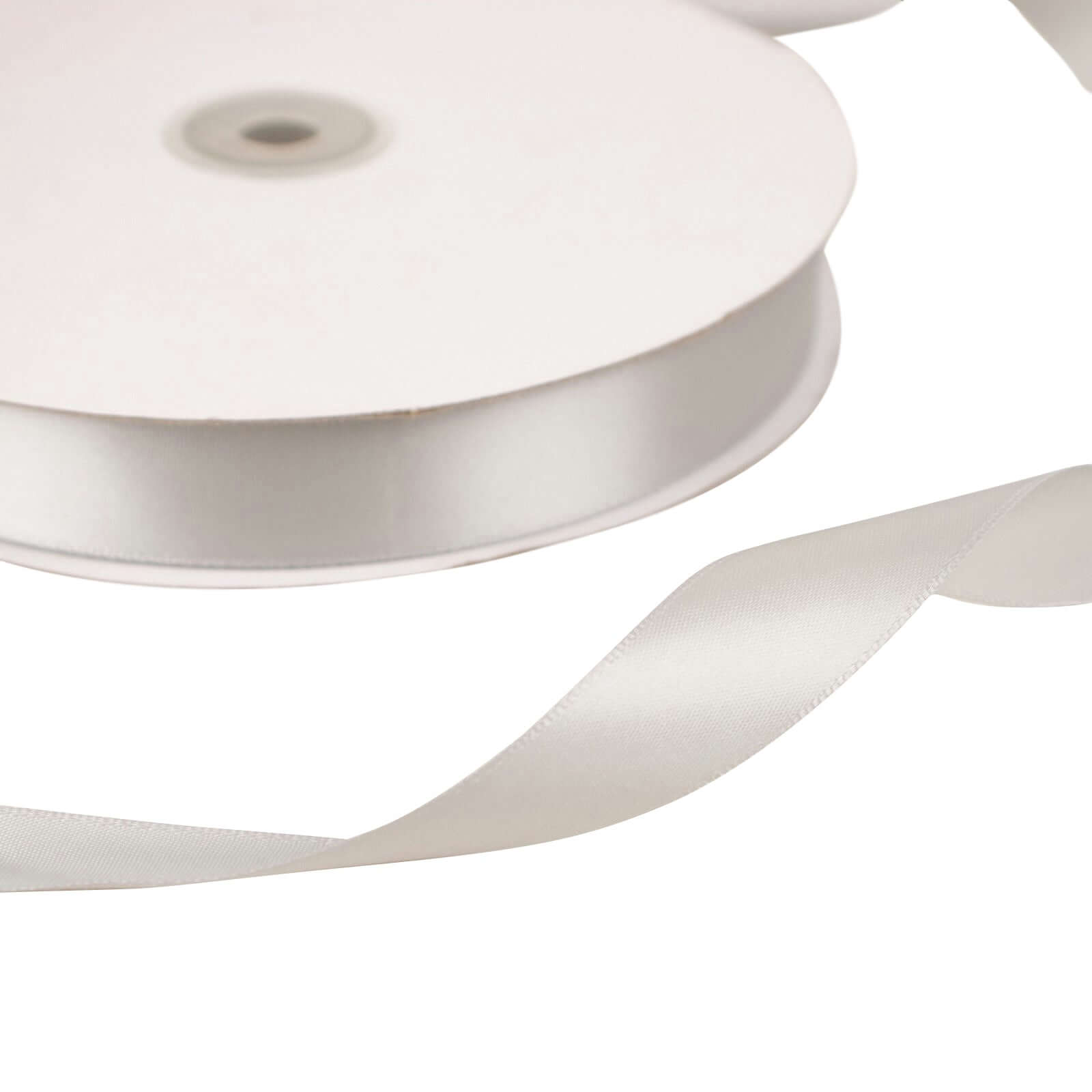 100 Yards 7 8" Silver Single Face Decorative Satin Ribbon