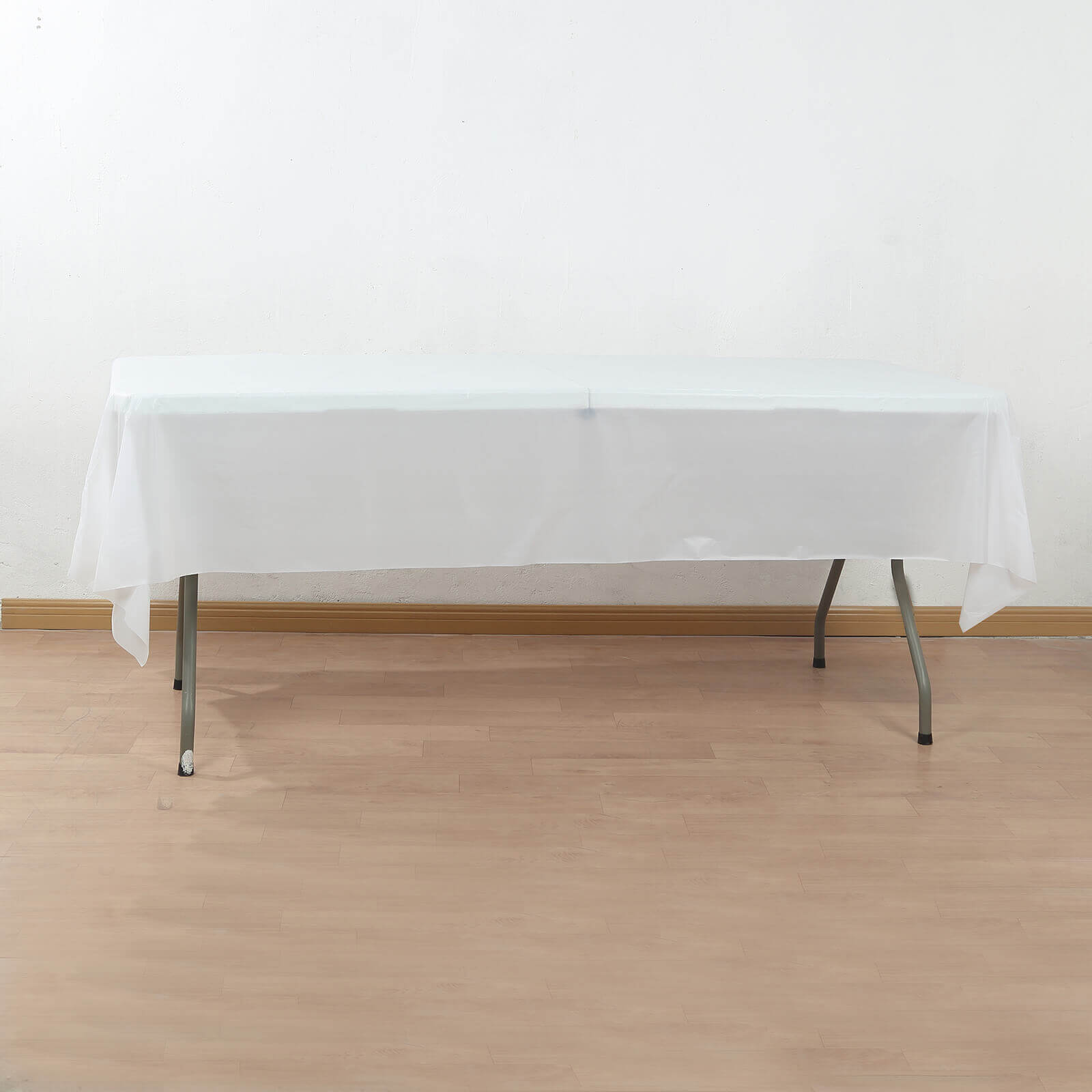 Plastic Table Cover Roll White with Slide Cutter - Customizable Disposable Tablecloth Roll 54"x300ft