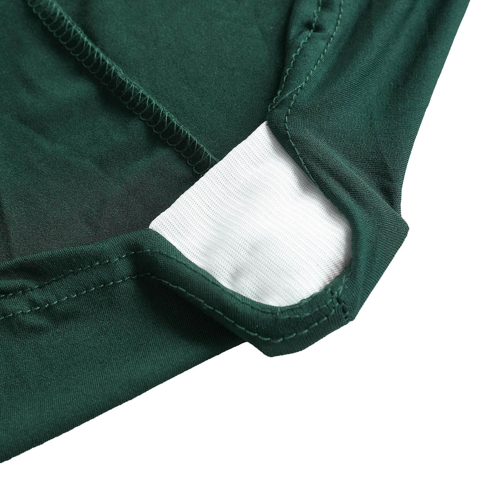 Spandex 24"-32" Round Cocktail Table Cover Hunter Emerald Green - Easy to Maintain Stretch Fitted Highboy Tablecloth