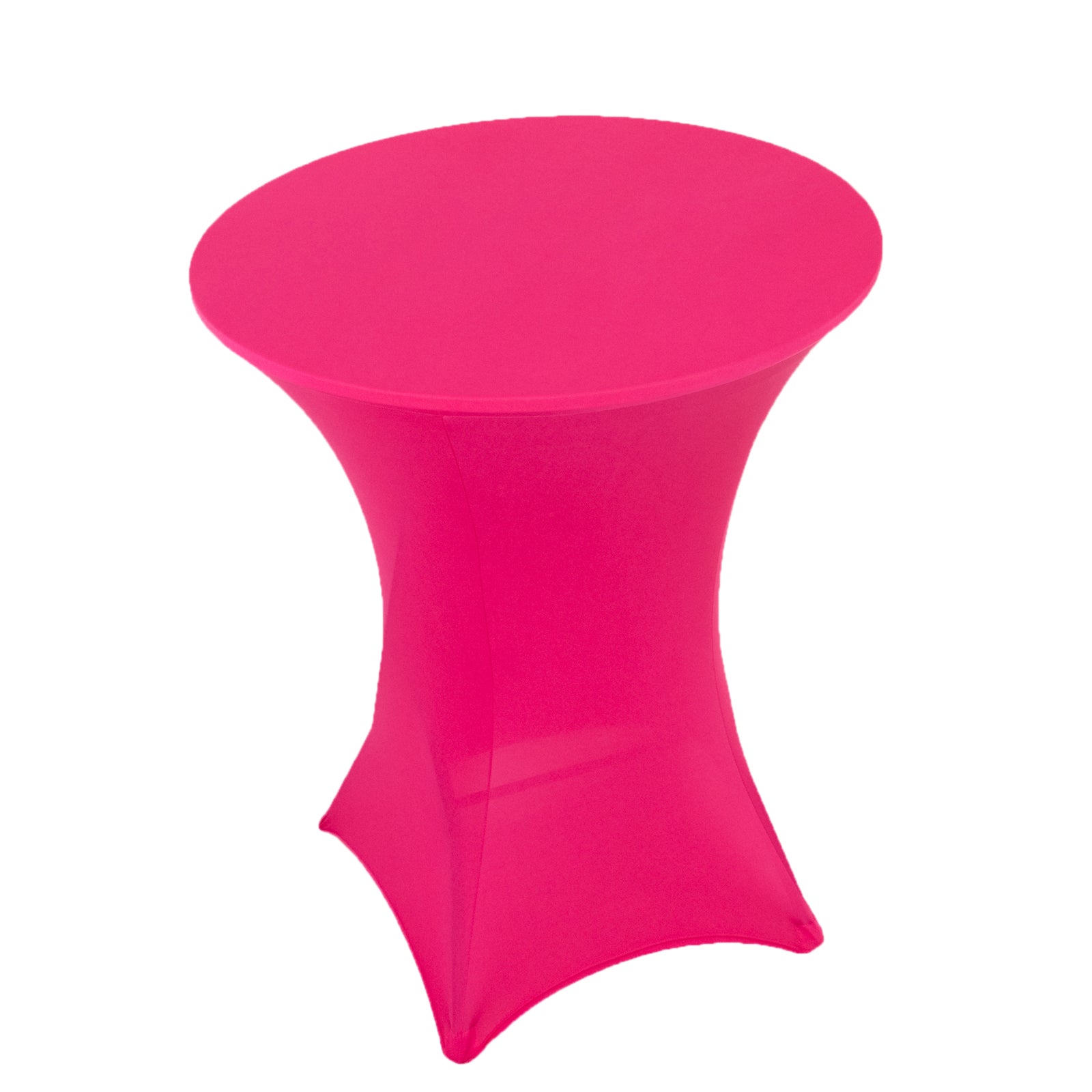Spandex 33"-36" Round Cocktail Table Cover Fuchsia - Easy to Maintain Stretch Fitted Highboy Tablecloth