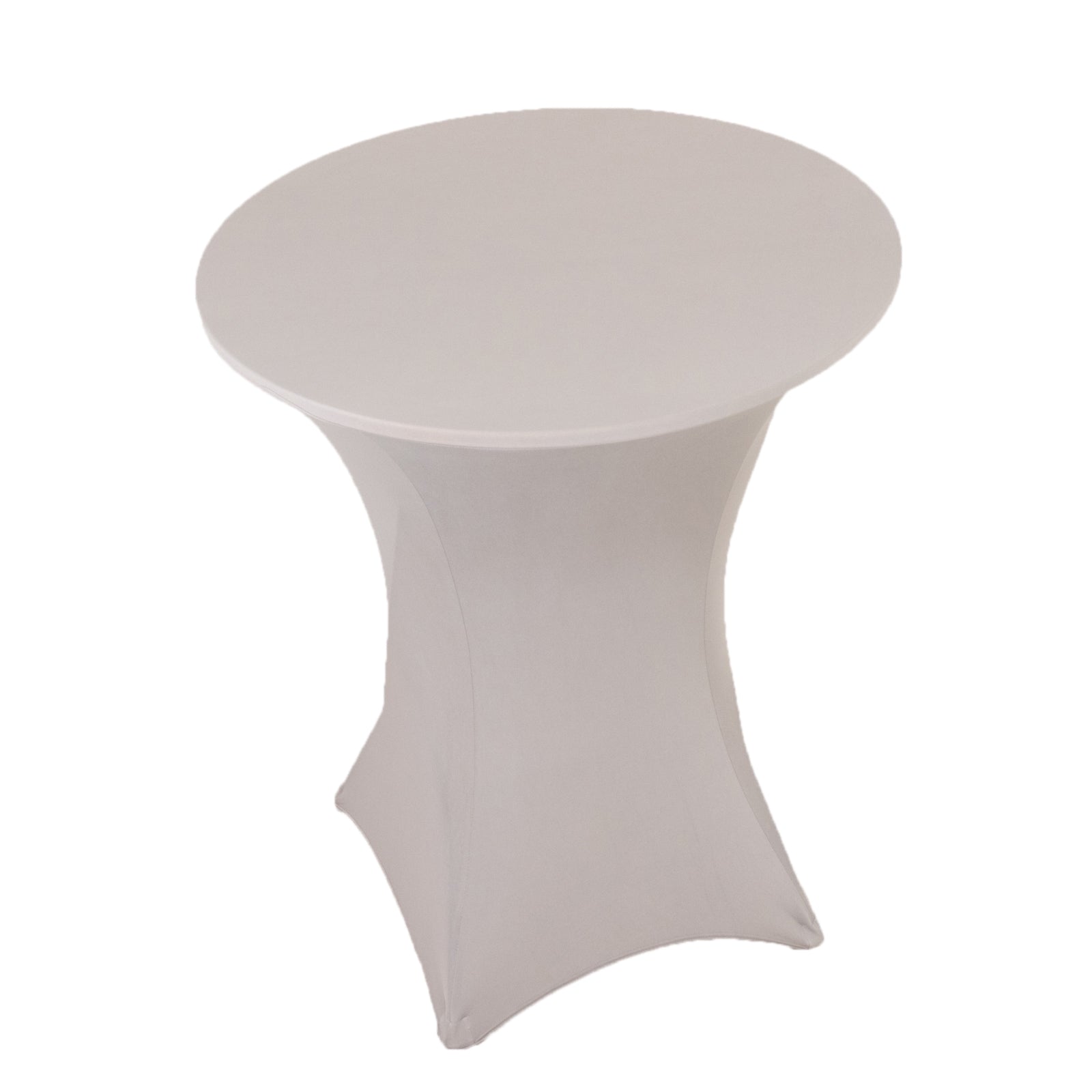 Spandex 33"-36" Round Cocktail Table Cover Silver - Easy to Maintain Stretch Fitted Highboy Tablecloth