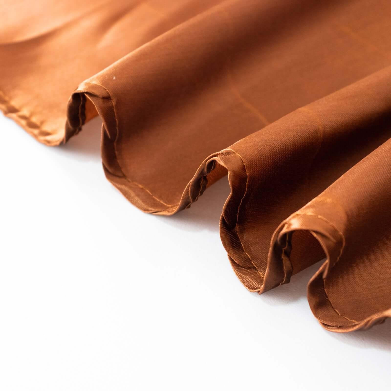 Satin 120" Round Tablecloth Cinnamon Brown - Stylish Seamless Table Cover