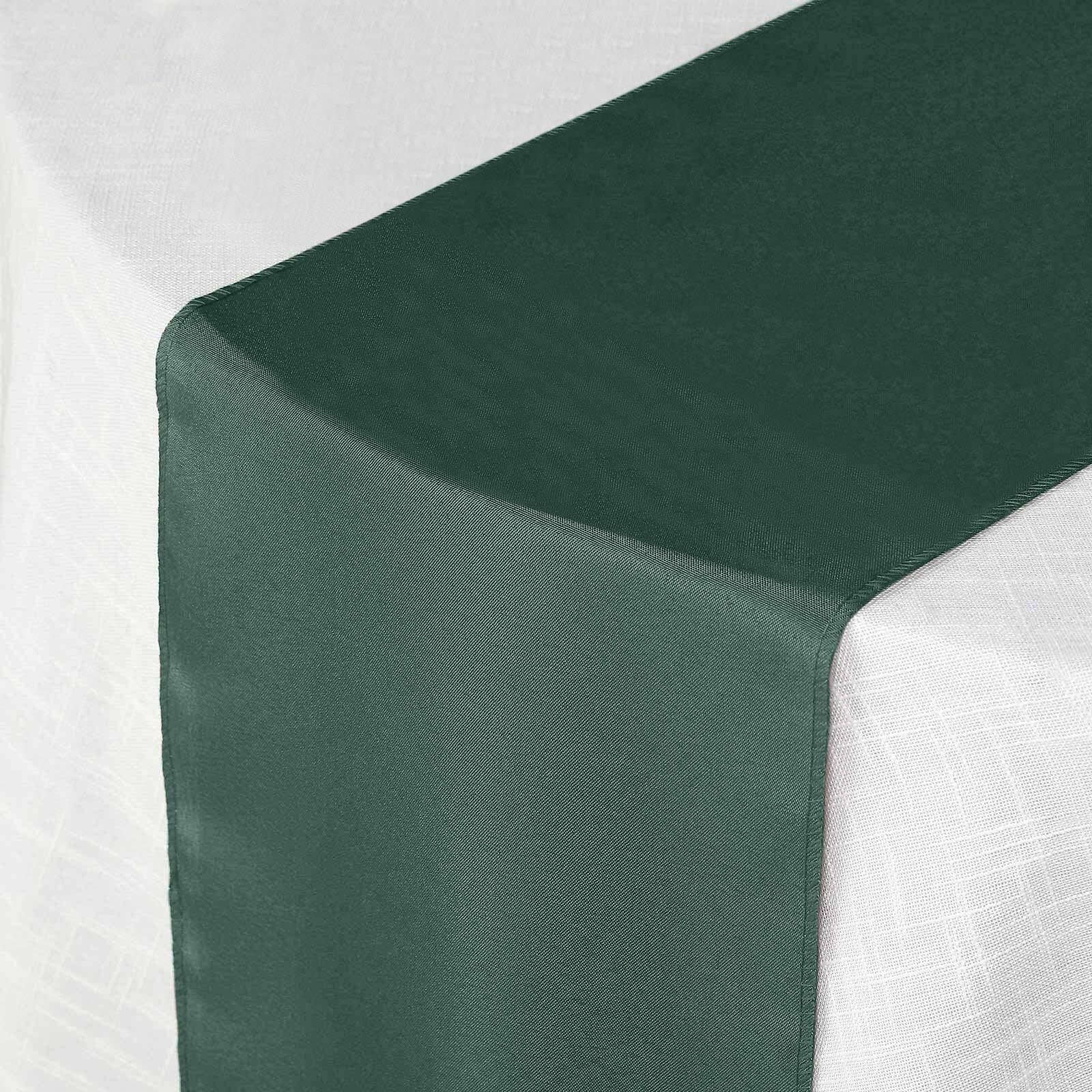 Polyester 12"x108" Table Runner Hunter Emerald Green - Durable & Wrinkle-Resistant Table Decor