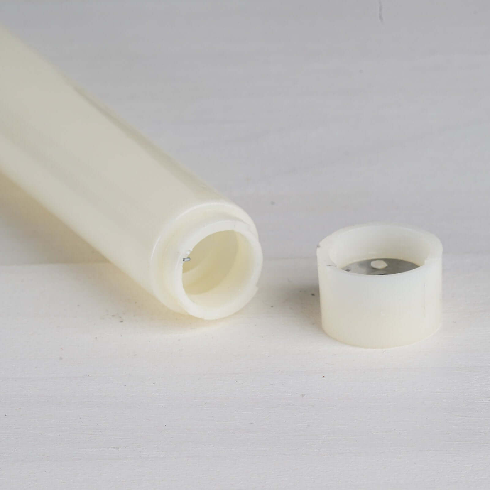 3-Pack LED Flameless Lighting Wax Drip Textured White - Battery Operated Taper Candles 9"