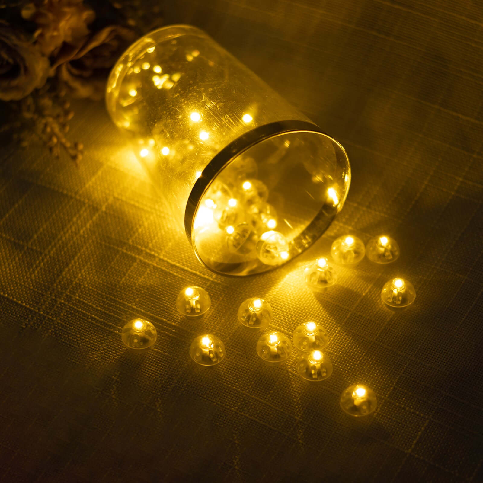 50-Pack LED Mini Balloon Lights Round Warm White - Waterproof Battery Operated Balls 0.5"