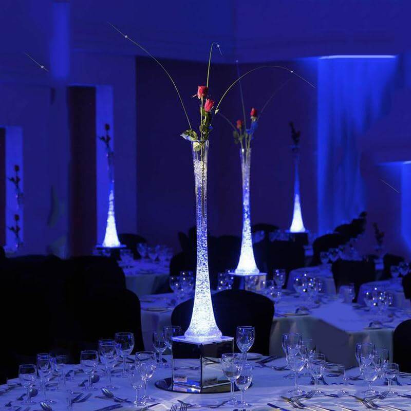 12-Pack Glass Eiffel Tower Flower Vases Clear - Tall Wedding Table Decor 24"