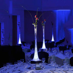 12-Pack Glass Eiffel Tower Flower Vases Clear - Tall Wedding Table Decor 24"