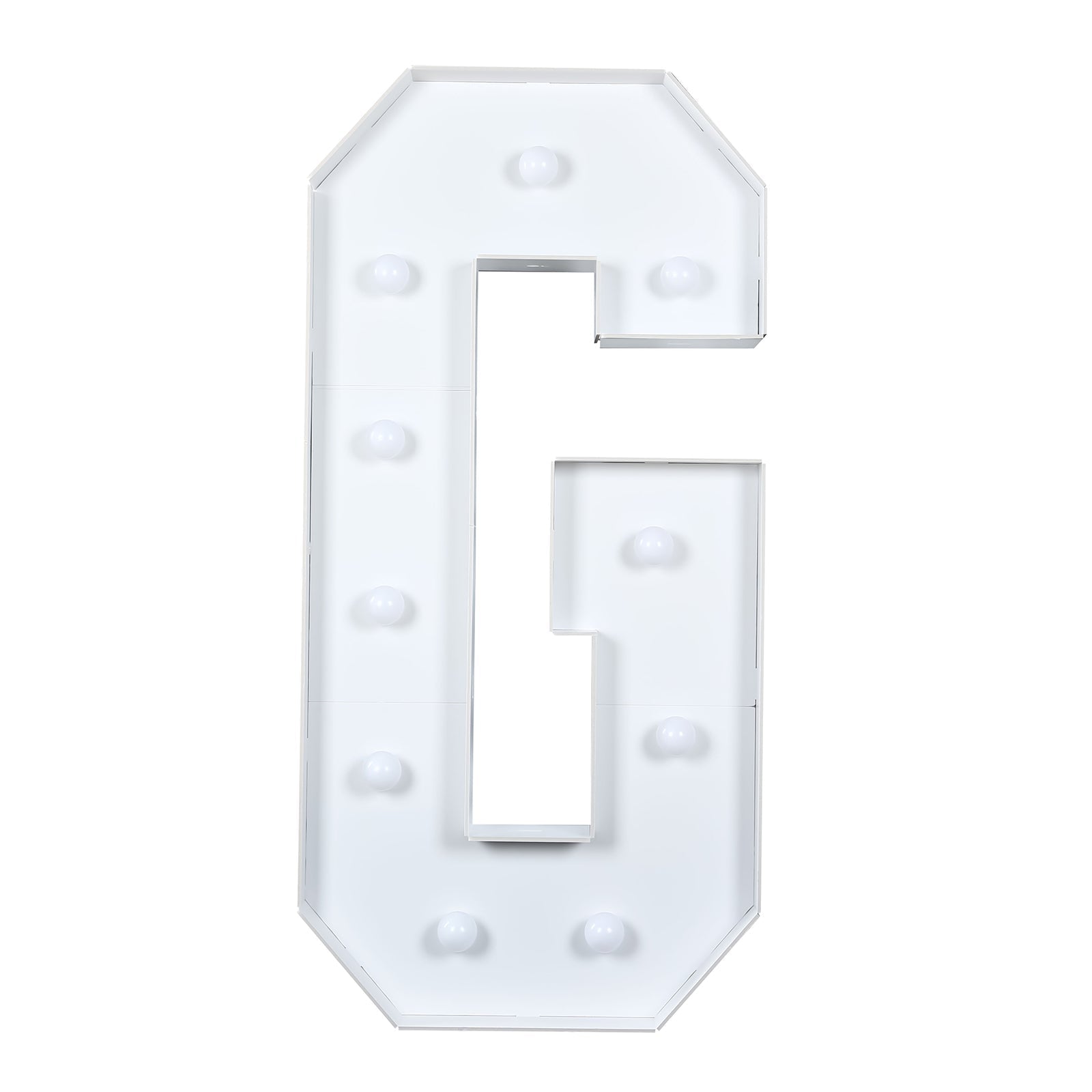 Giant LED Marquee Light Up Letter "G", White 4ft Pre-Cut Foam Board with 10 Warm White Battery Operated LEDs, Glue Gun and Sticks
