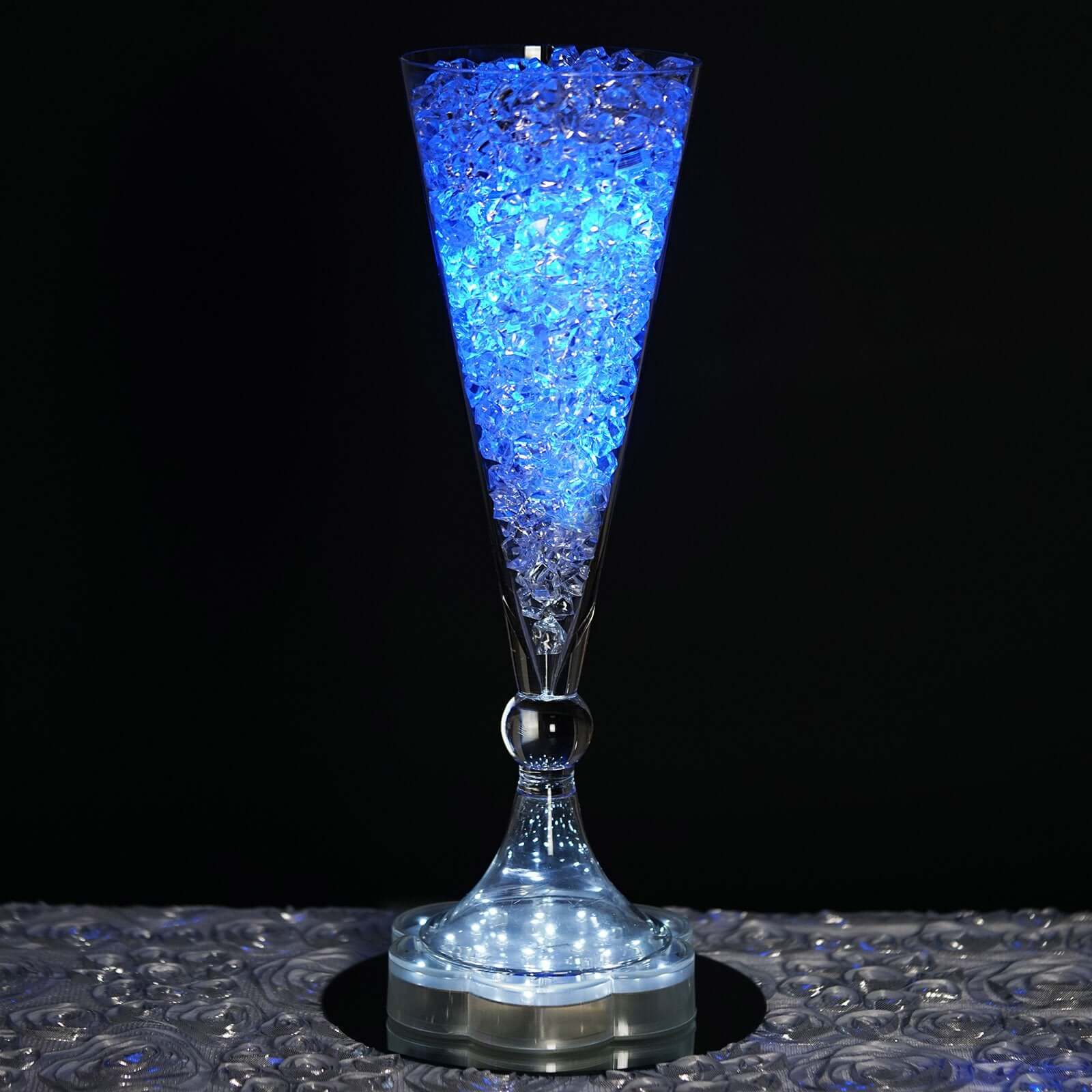 4-Pack Glass Trumpet Vases Reversible Crystal Ball Design Clear - Stylish Floral Table Centerpieces 14"