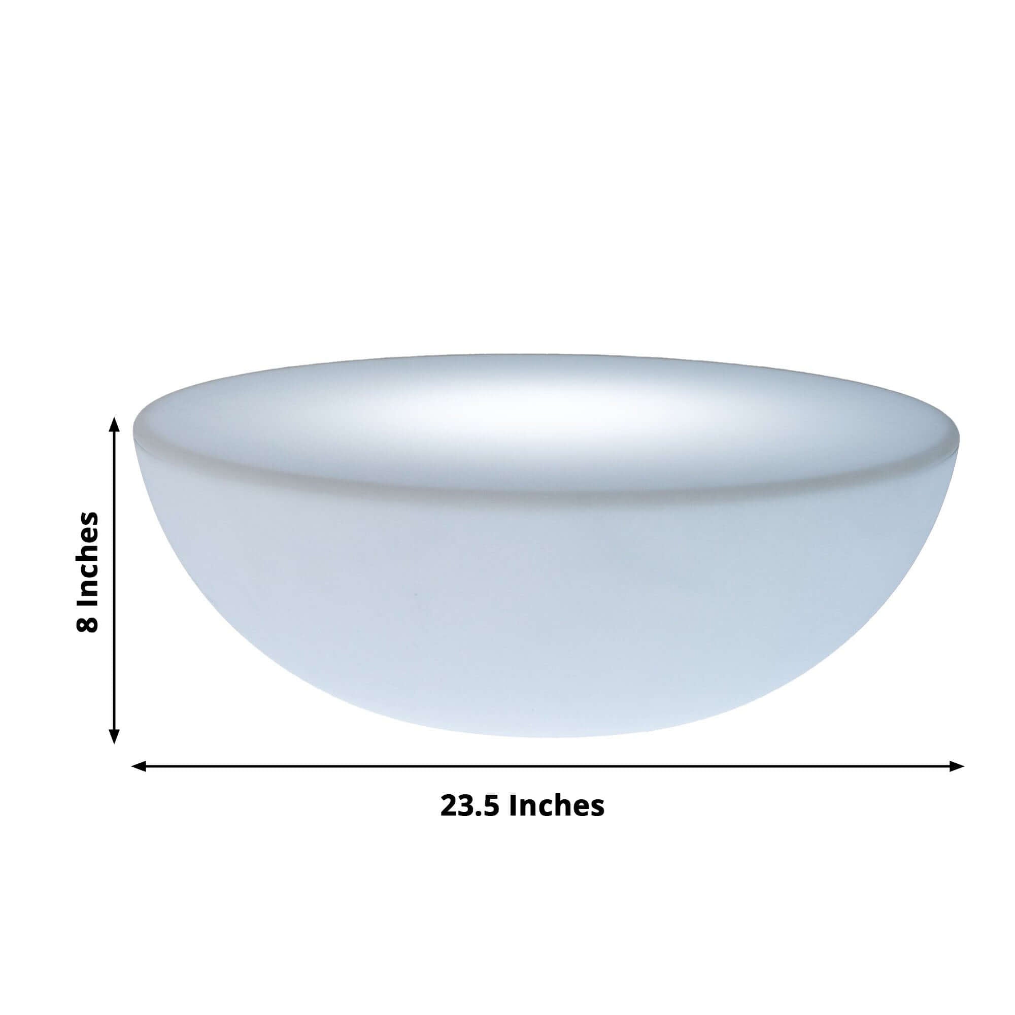 23.5" Color Changing Cordless LED Light Up Half Circle Round Table, Rechargeable Waterproof Illuminated Furniture
