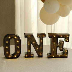LED Marquee Letter "N" Industrial Style Antique Black - Light-Up Alphabet Sign for Weddings & Displays 9"