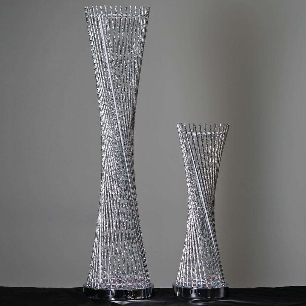 2ft Color Changing LED Spiral Metal Tower Columns LED Lamp, Night Light Wedding Centerpiece