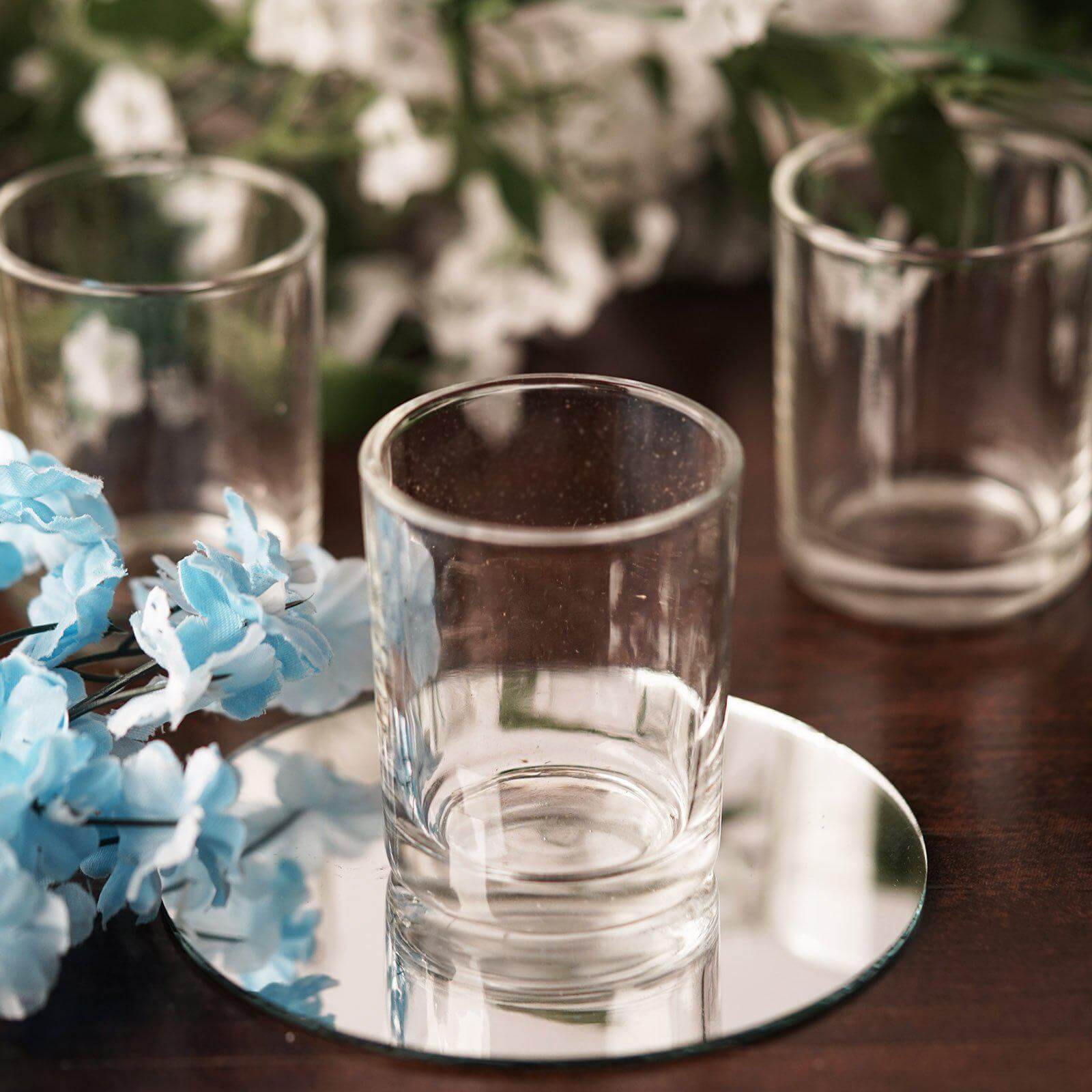 12-Pack Glass Votive Candle Holders Clear - Tealight Holder Set for Weddings and Events 2.5"