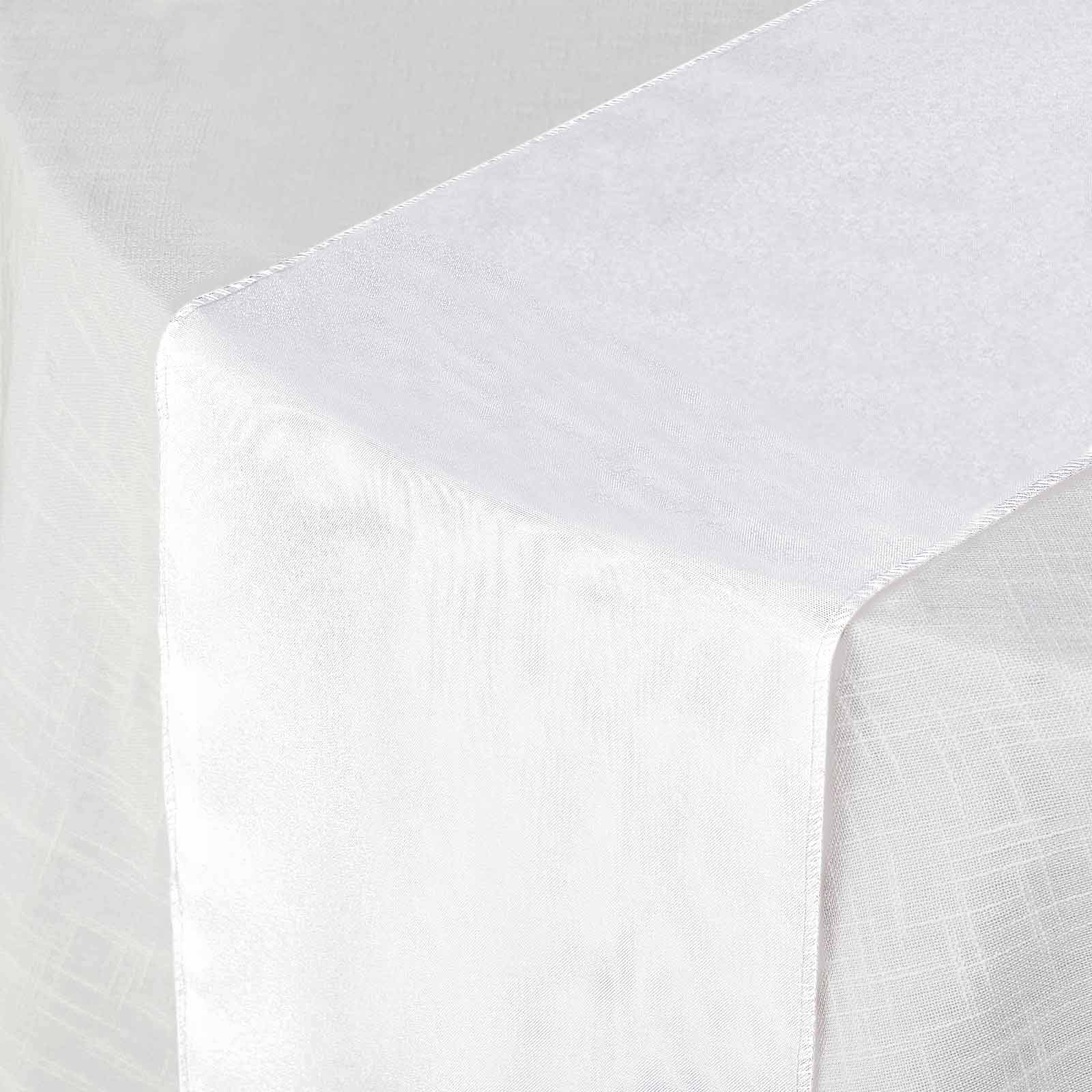 Polyester 12"x108" Table Runner White - Durable & Wrinkle-Resistant Table Decor for All Occasions
