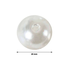 120-Pack Faux Craft Pearl Beads Ivory - Glossy Beads with Holes for Vase Filler Jewelry Making Bridal Accessories & Event Decor 20mm