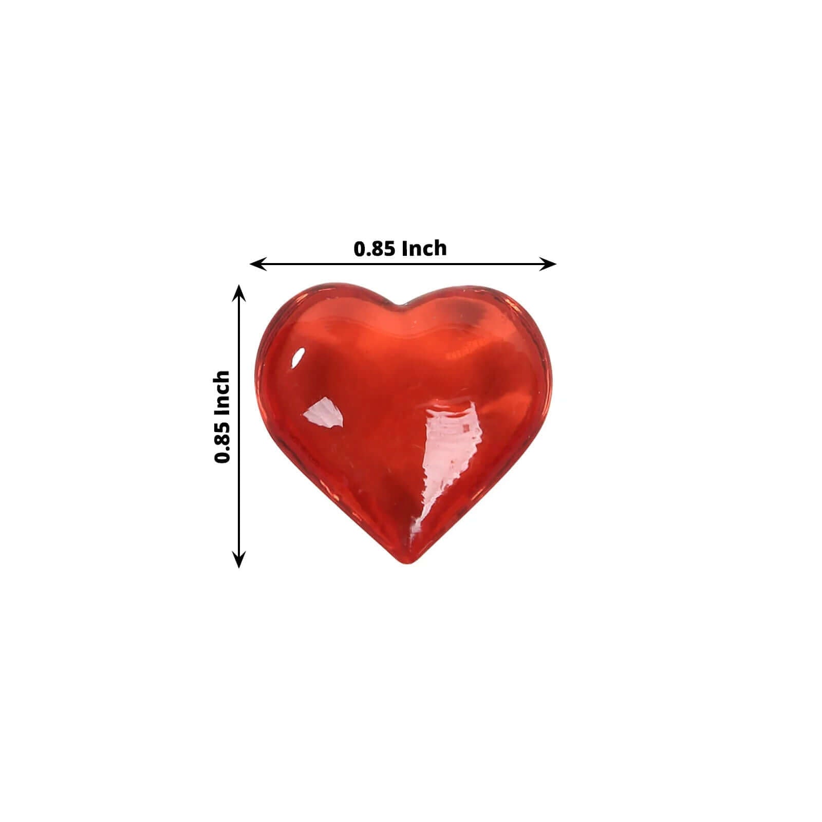 250 Pcs Acrylic Heart Diamond Gems Red Vase Fillers - Romantic Translucent Table Scatters for Valentine's Day & Events