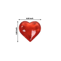 250 Pcs Acrylic Heart Diamond Gems Red Vase Fillers - Romantic Translucent Table Scatters for Valentine's Day & Events